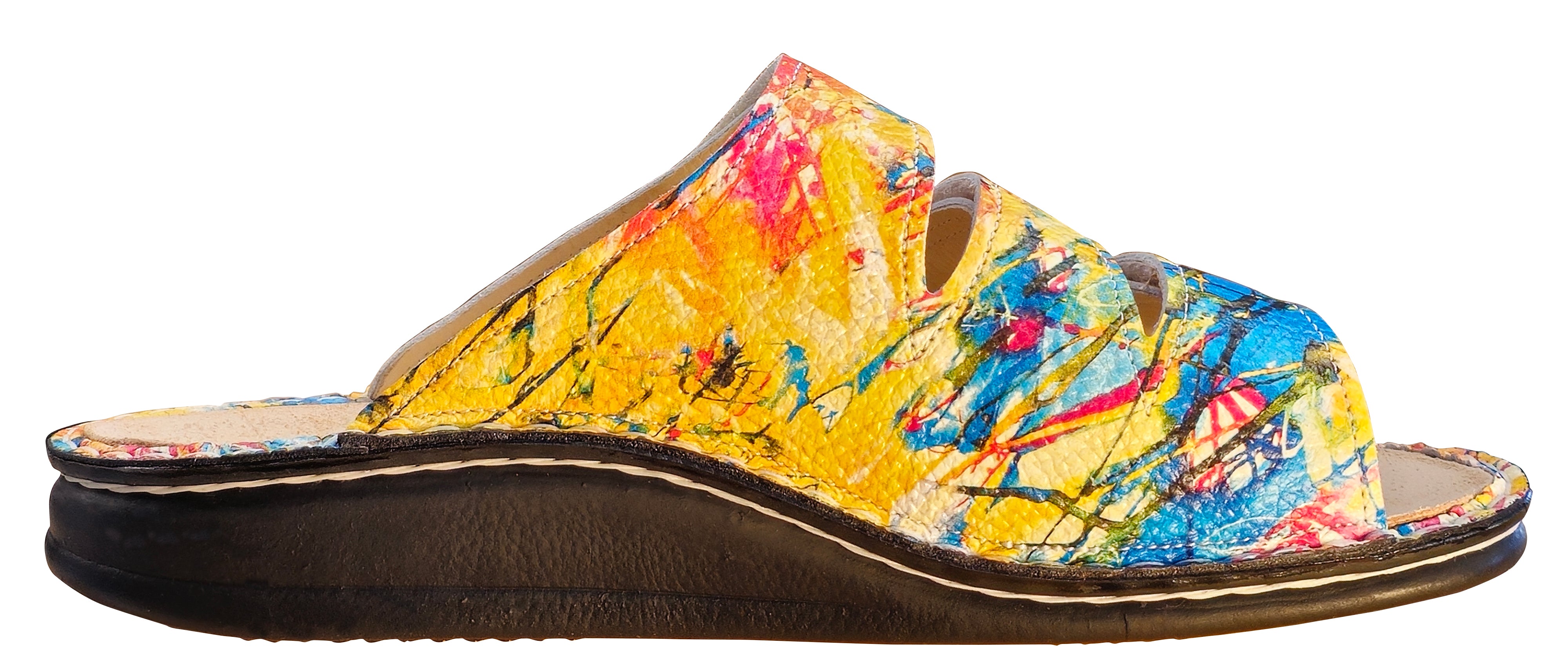 Sandale Korfu pour femme Finn Comfort, noir et multicolore