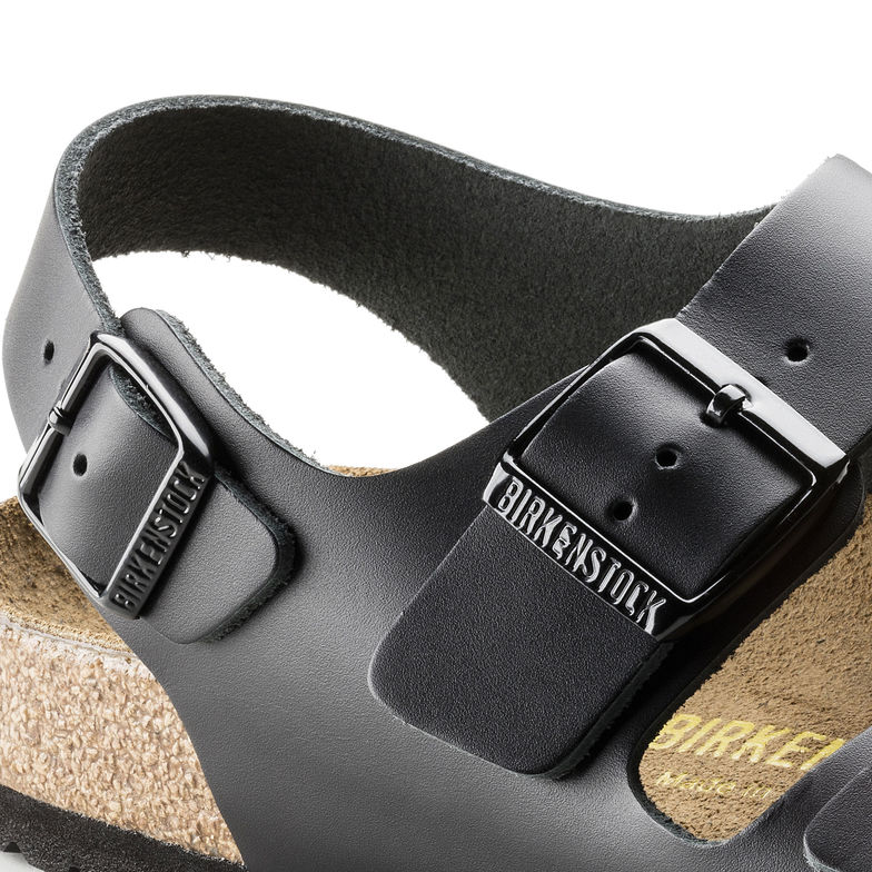 Birkenstock Milano, noir, cuir lisse