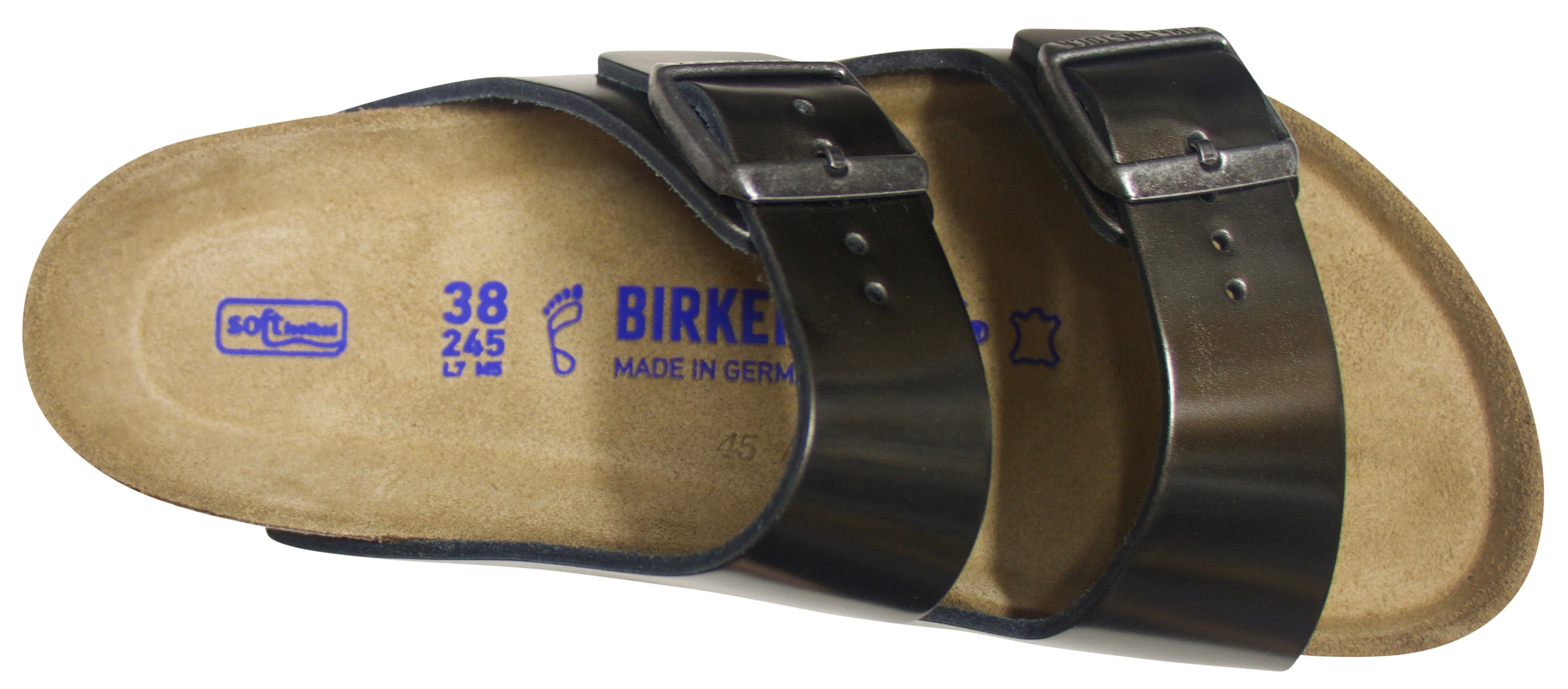 Semelle intérieure souple Birkenstock Arizona, anthracite métallisé, cuir