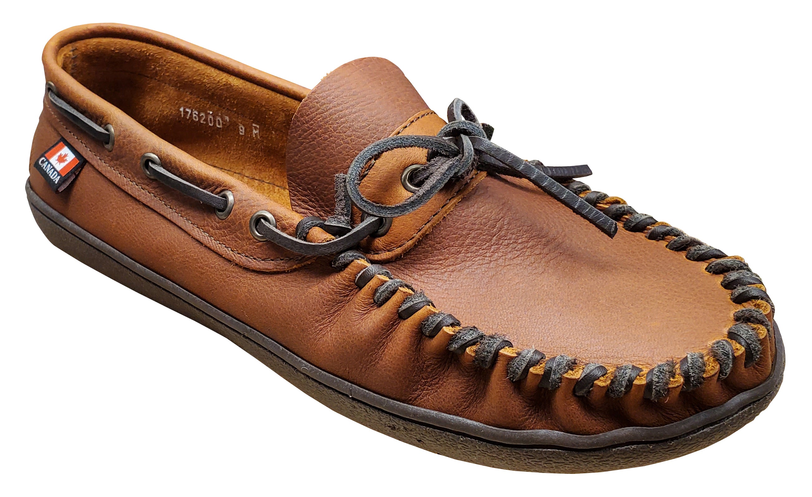 Men's Moccasins Peanut With Rubber Outsole