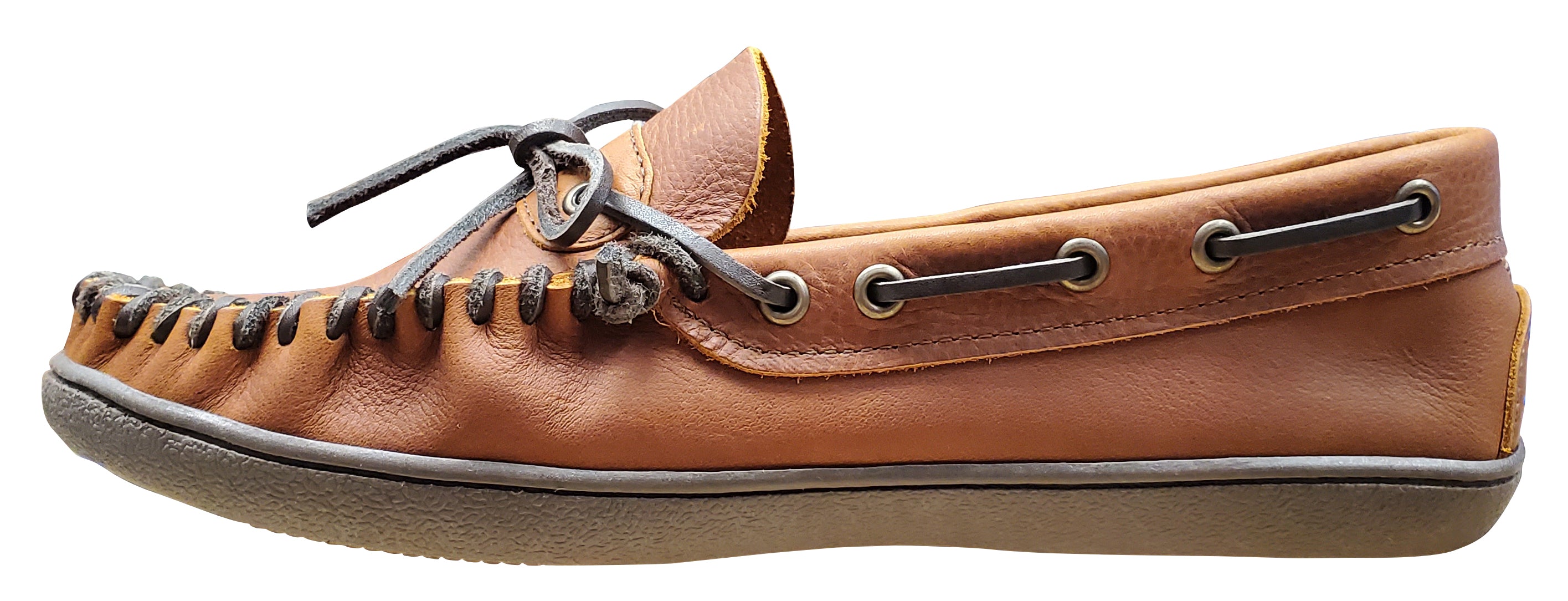Men's Moccasins Peanut With Rubber Outsole