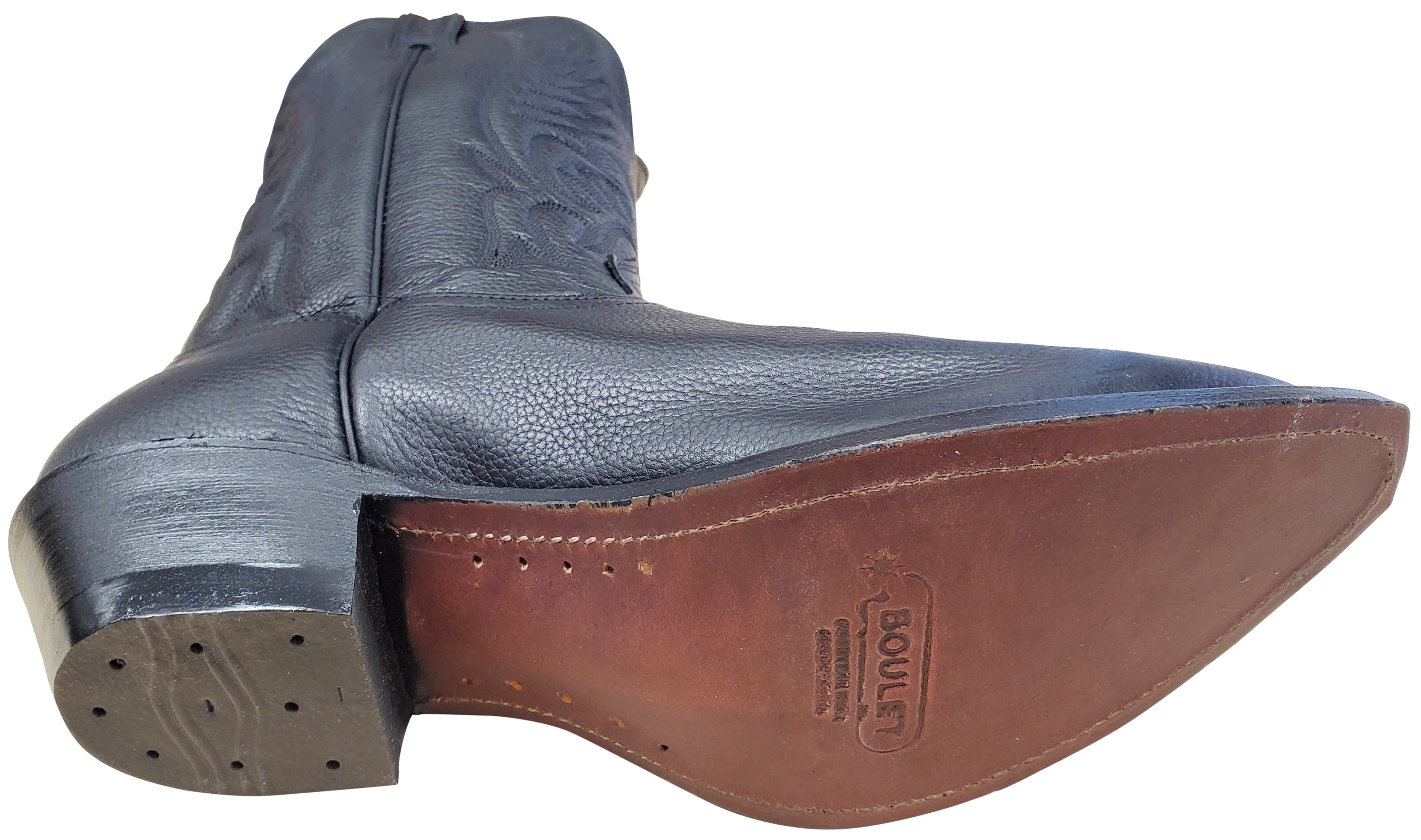 Boulet Men's, Cowboy toe, Heel, Leather Insole Boot Black