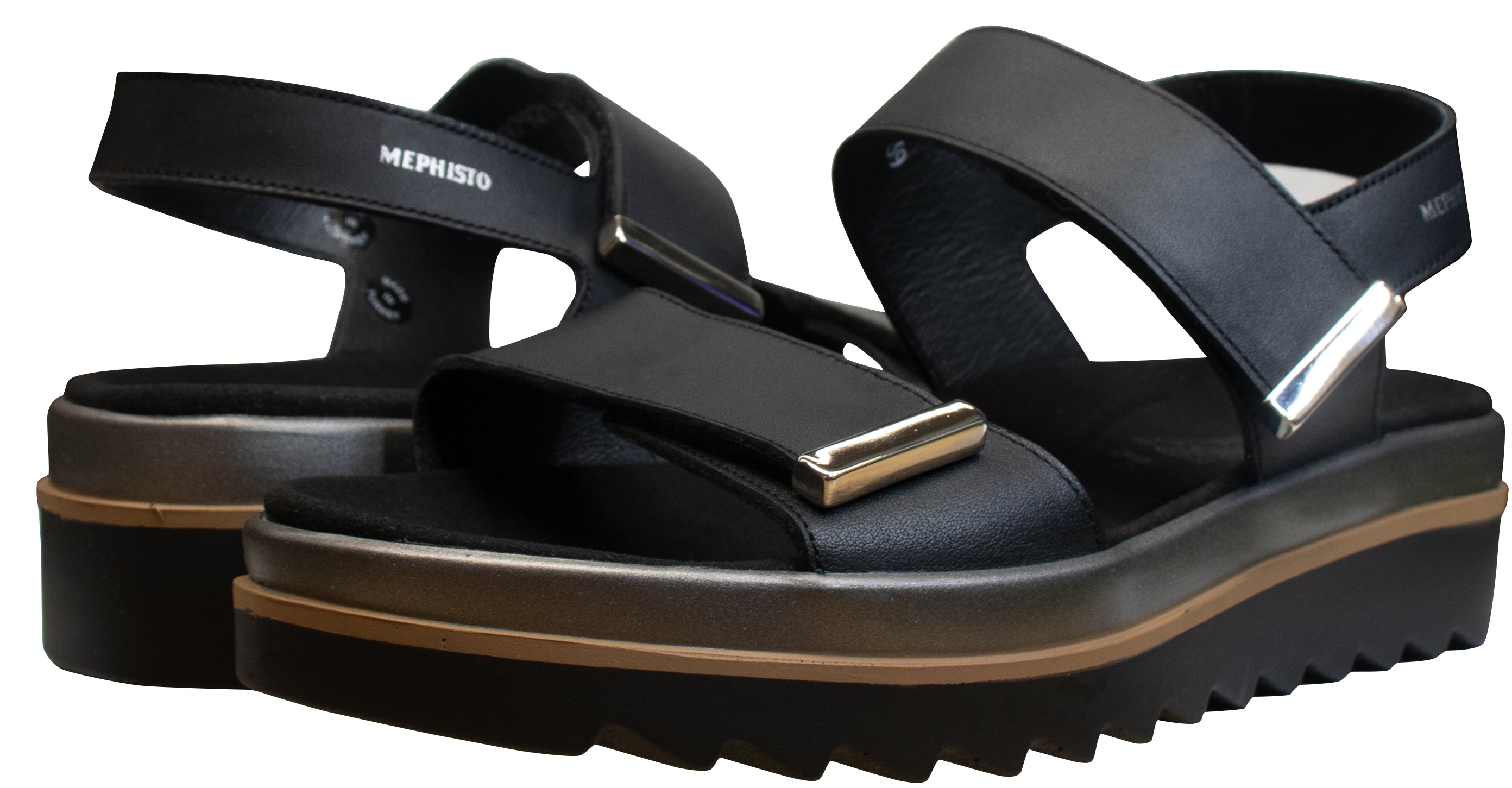 Sandales Dominica noires pour femme de Mephisto