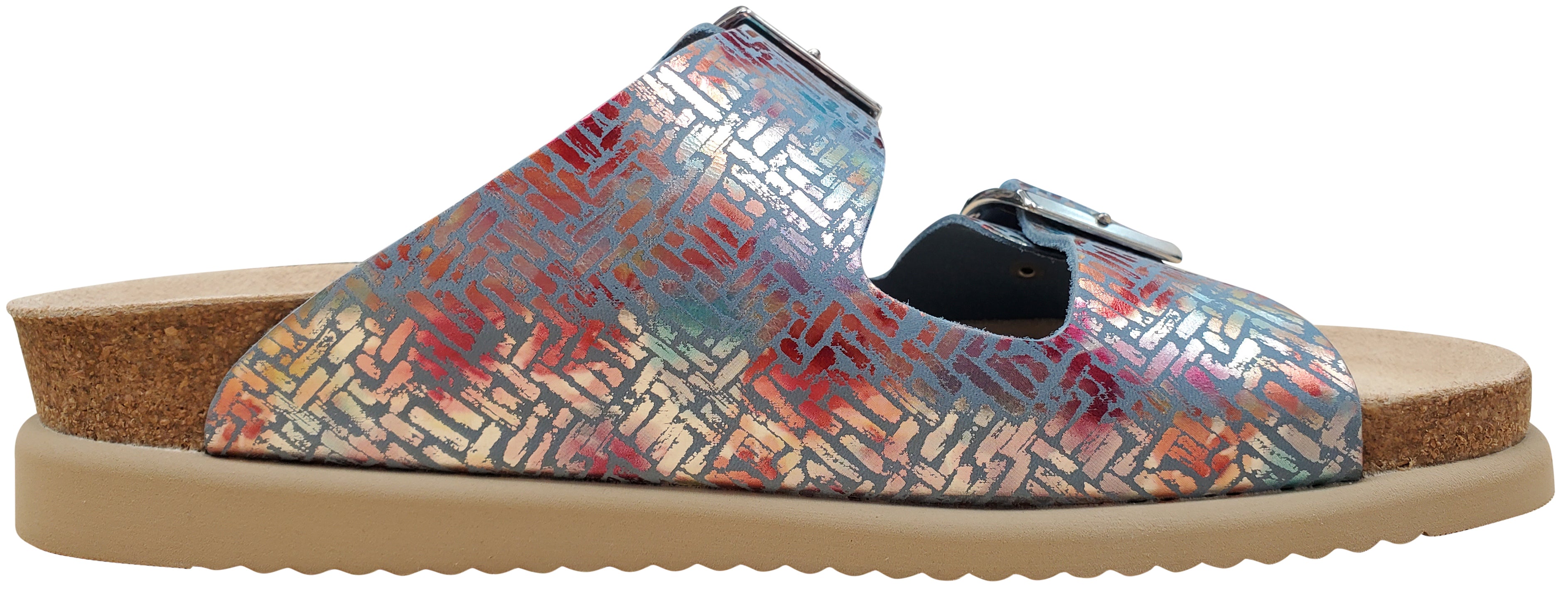 Sandale Hester pour femme Mephisto, motif chevron bleu marine