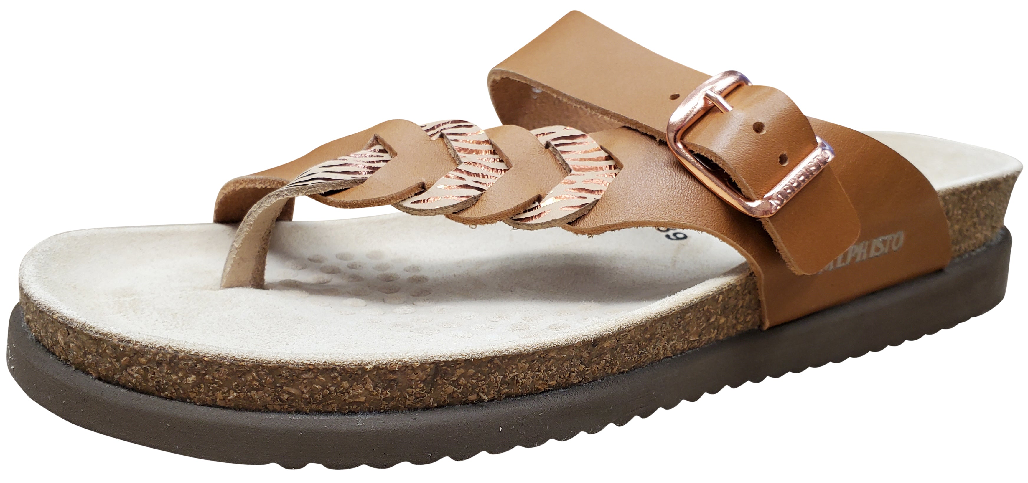 Sandale Heleonore pour femme Mephisto Camel Zebra
