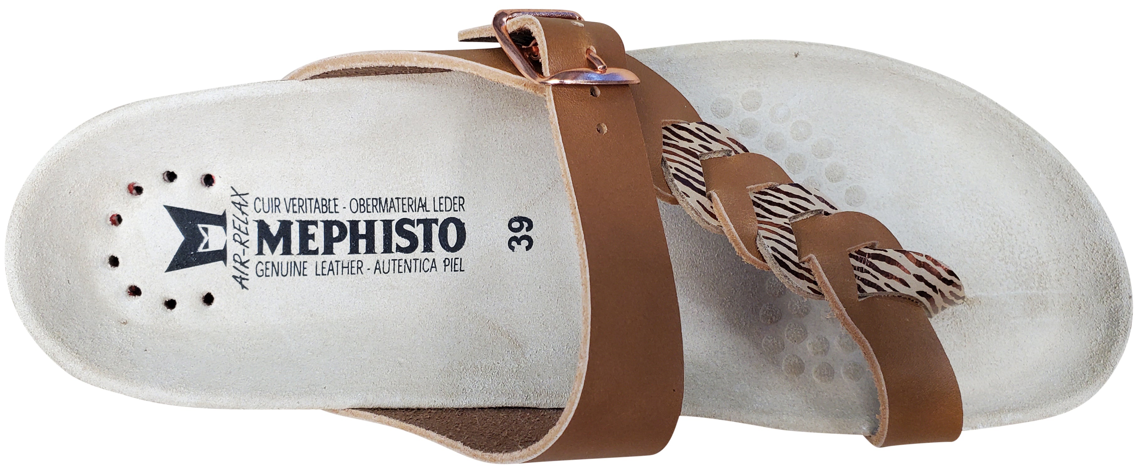 Sandale Heleonore pour femme Mephisto Camel Zebra
