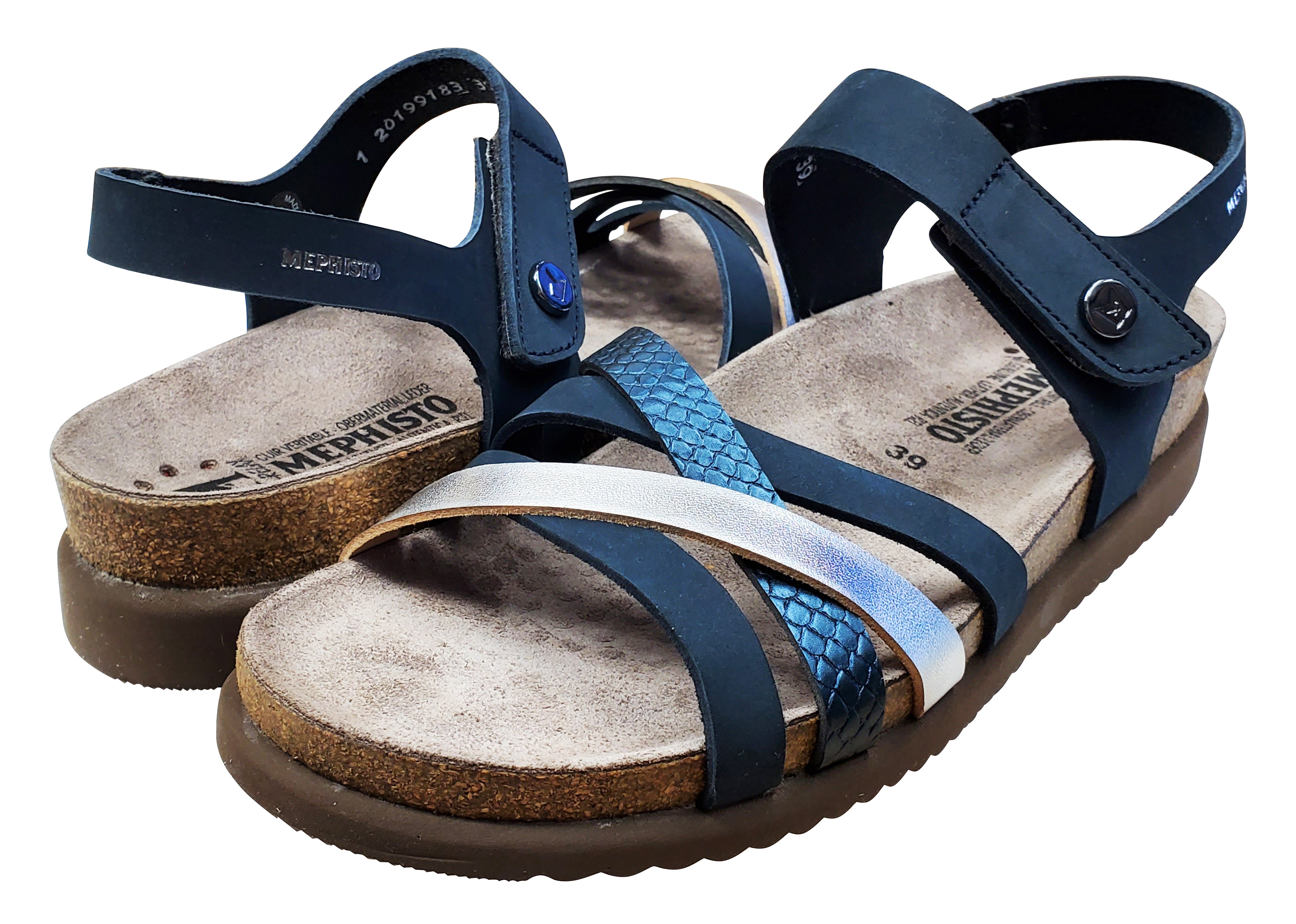 Sandale Mephisto Halinka bleu marine Sandalbuck