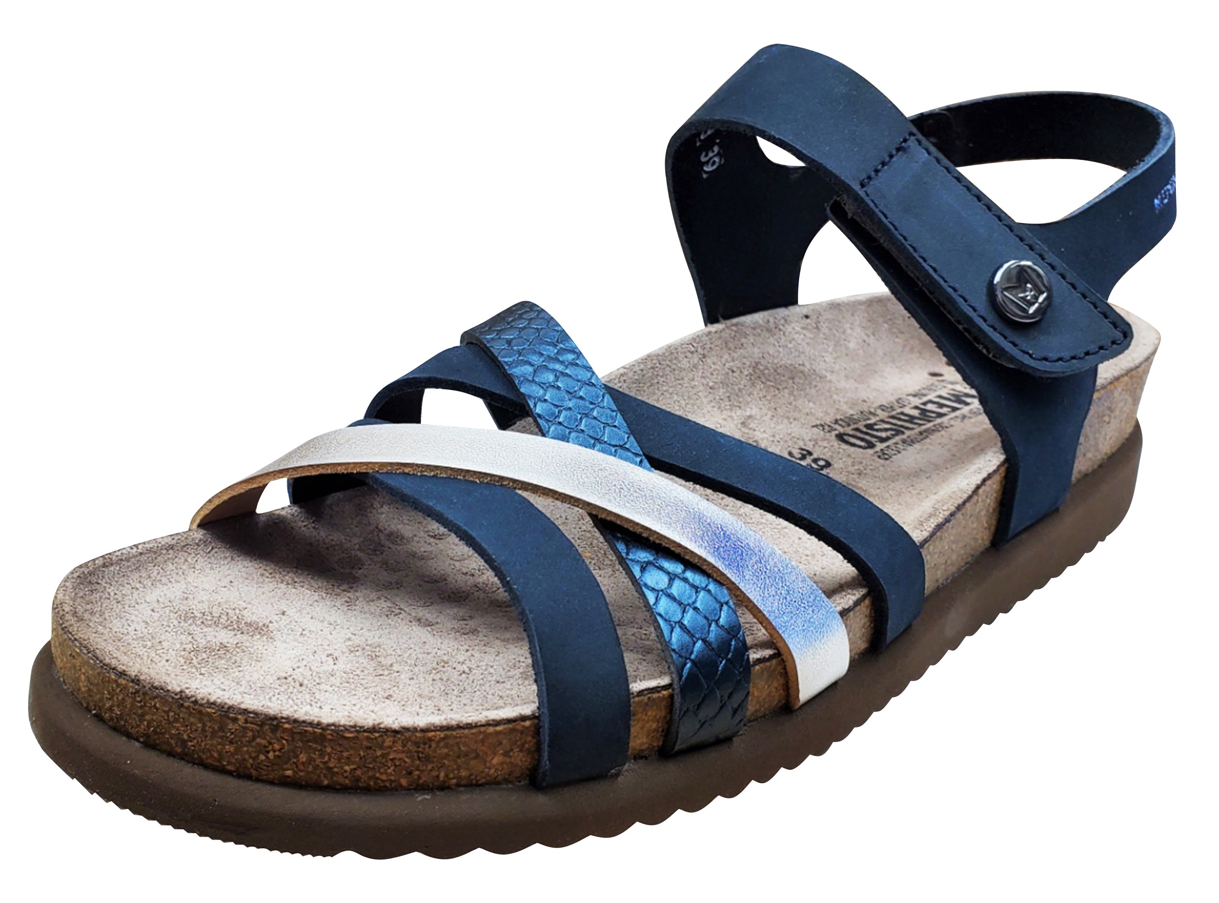 Sandale Mephisto Halinka bleu marine Sandalbuck