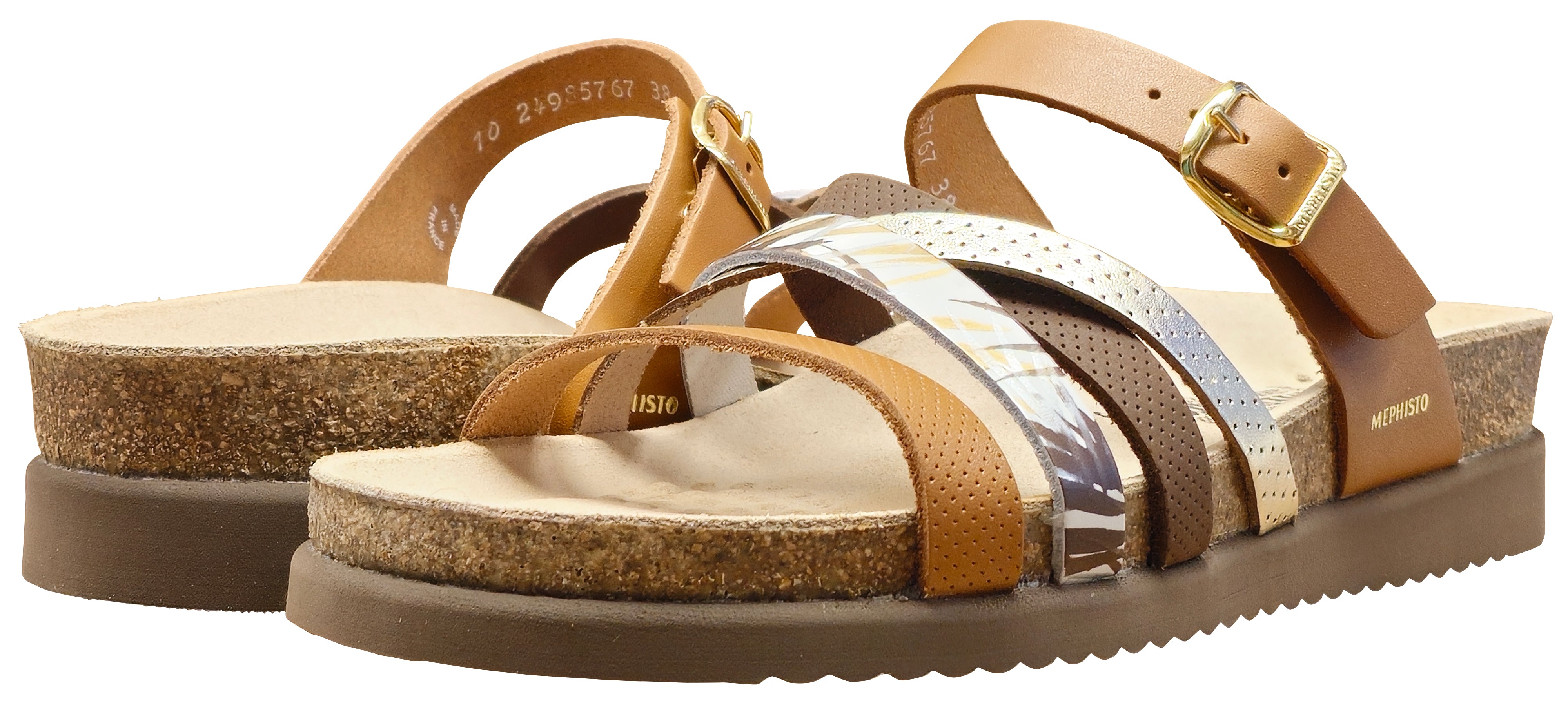 Sandale Huleda pour femme Mephisto, couleur camel argenté