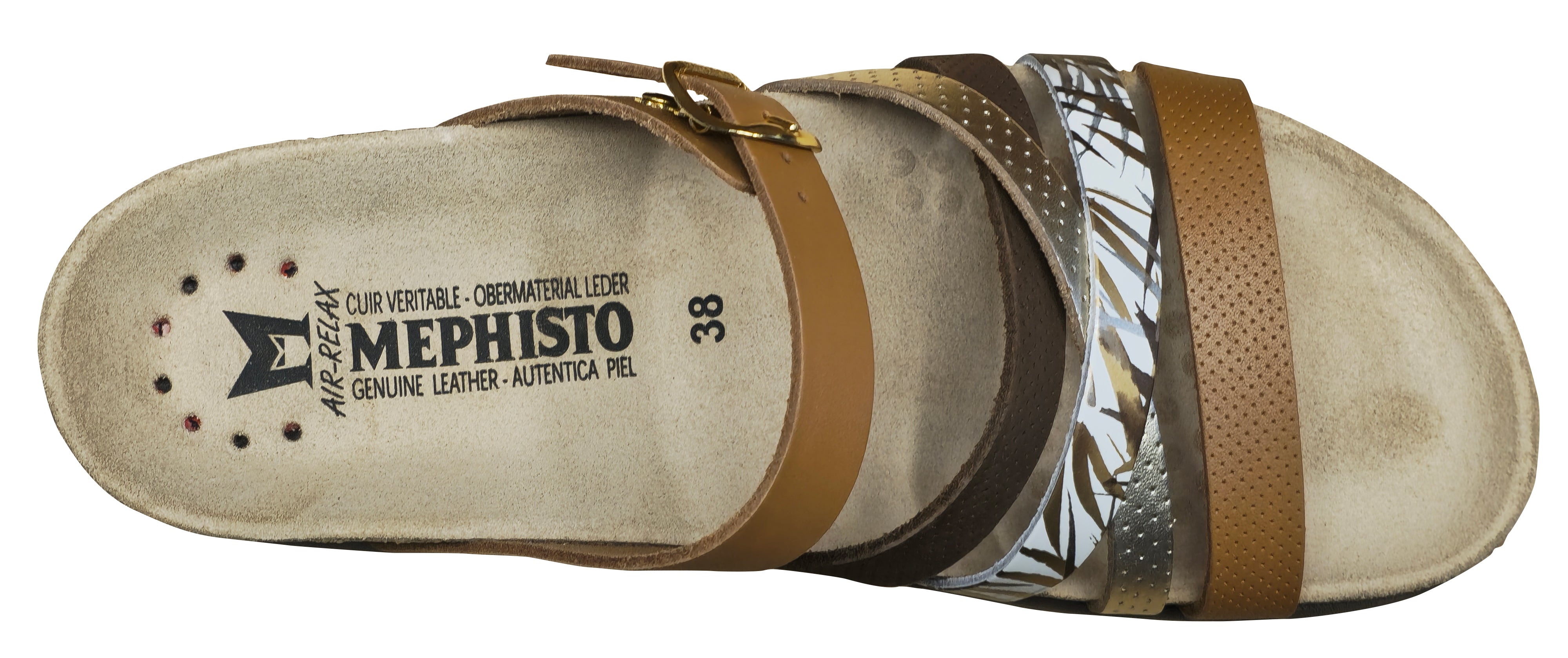 Sandale Huleda pour femme Mephisto, couleur camel argenté