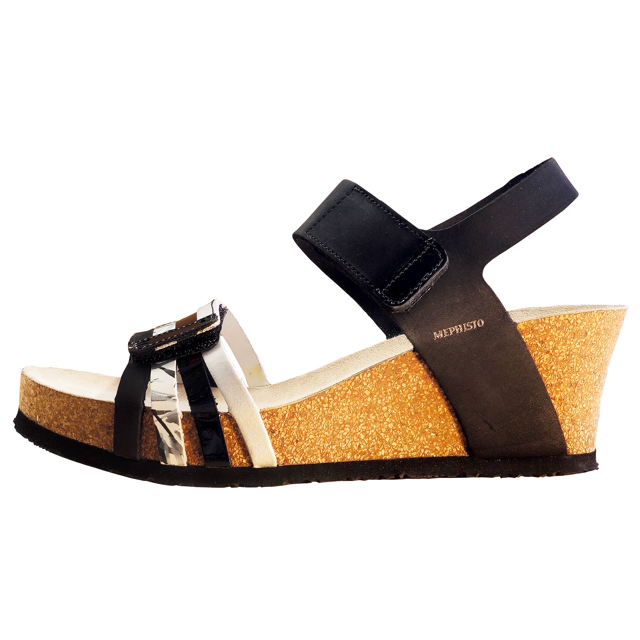 Sandale compensée Mephisto Lucia pour femme, noire