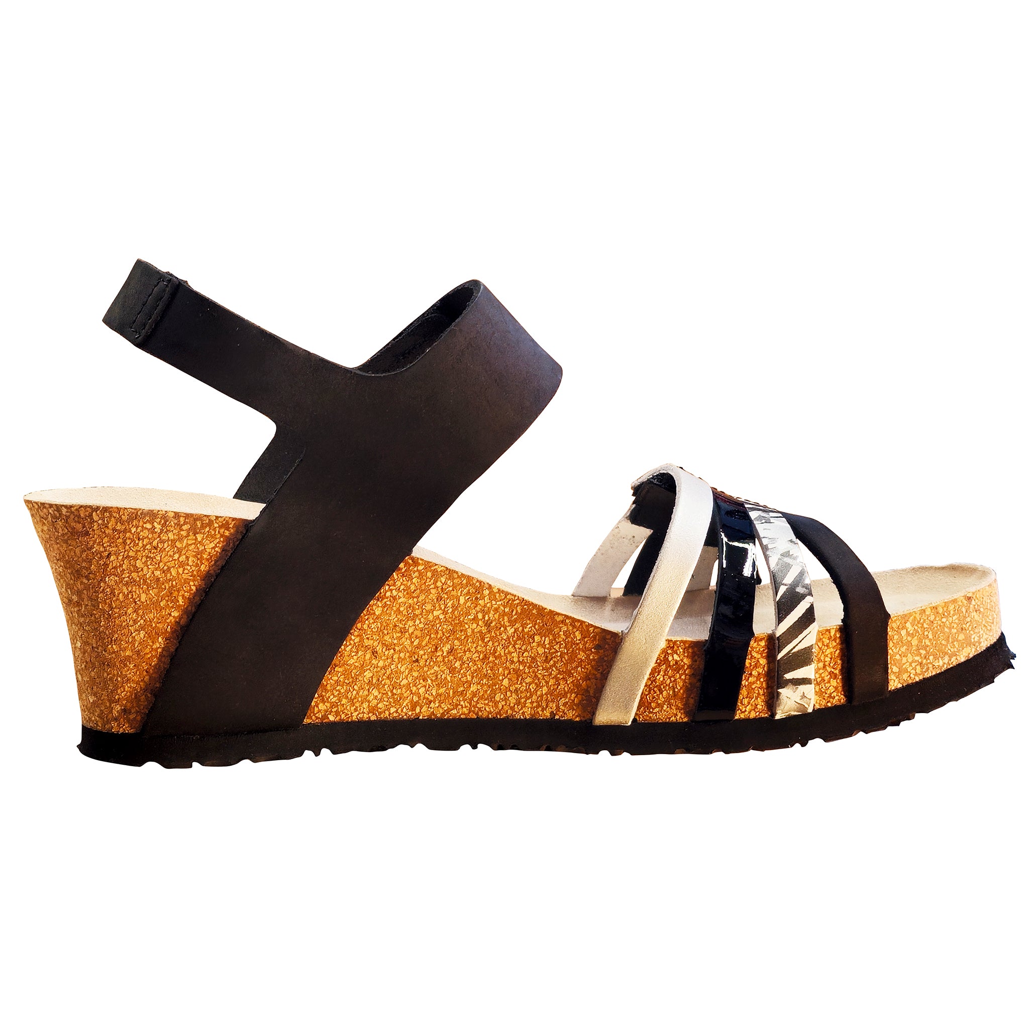 Sandale compensée Mephisto Lucia pour femme, noire