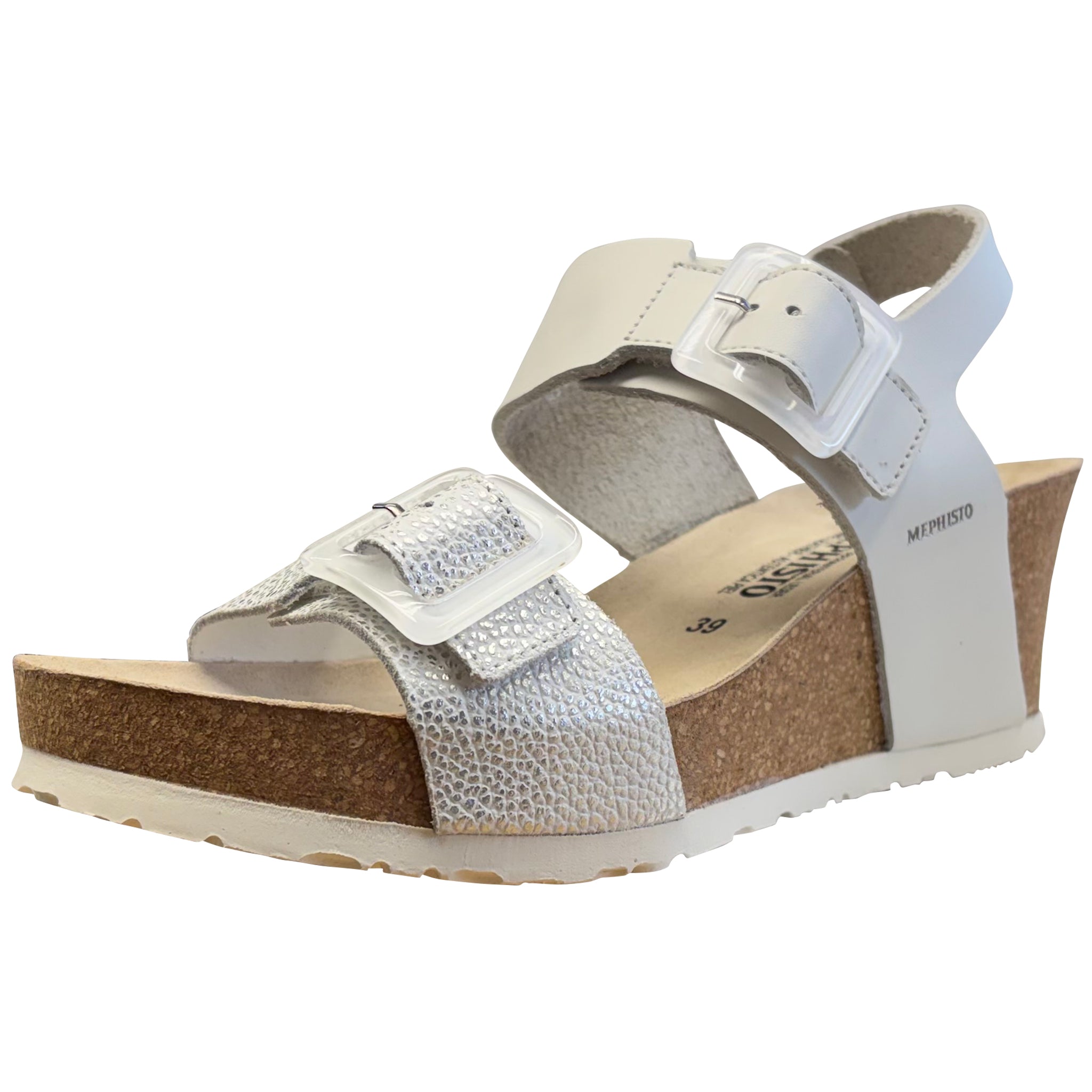 Sandale compensée Lissia pour femme de Mephisto, blanche Condor