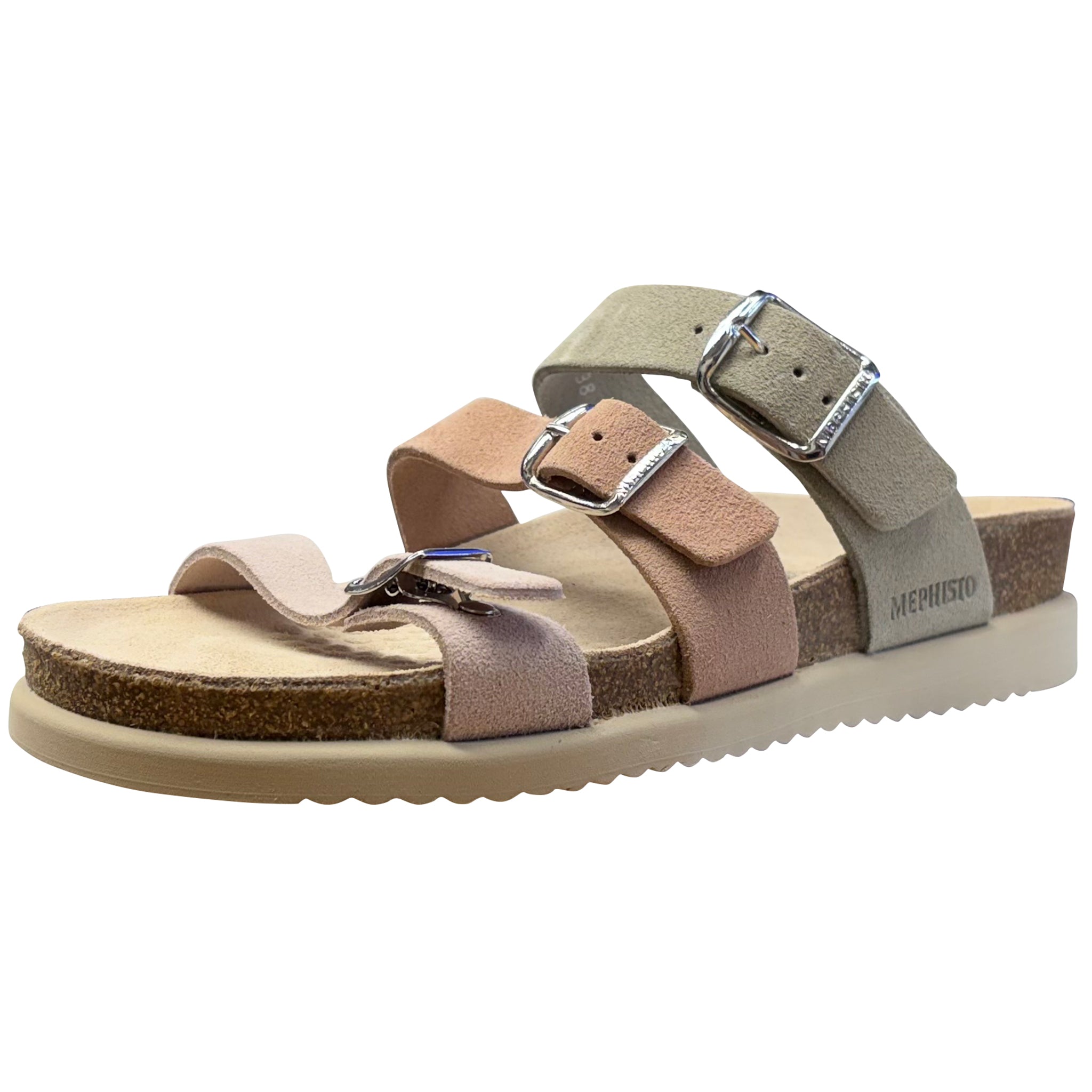 Multicolored sandal with straps on a white background