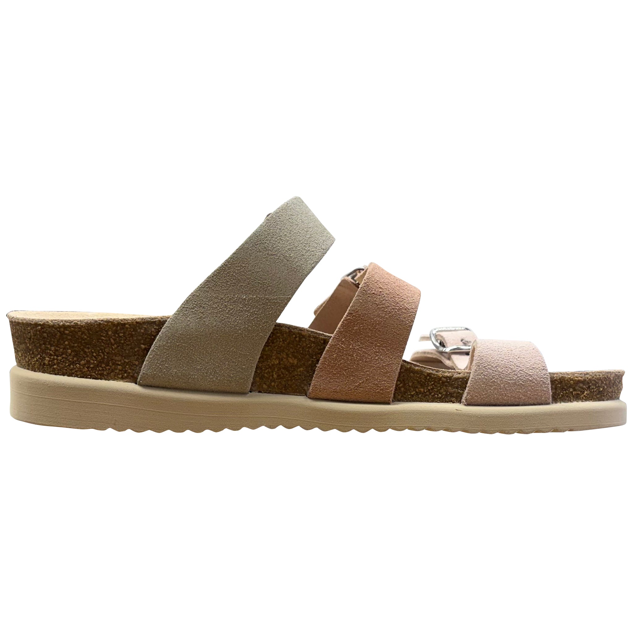 Pair of sandals with two straps on a white background