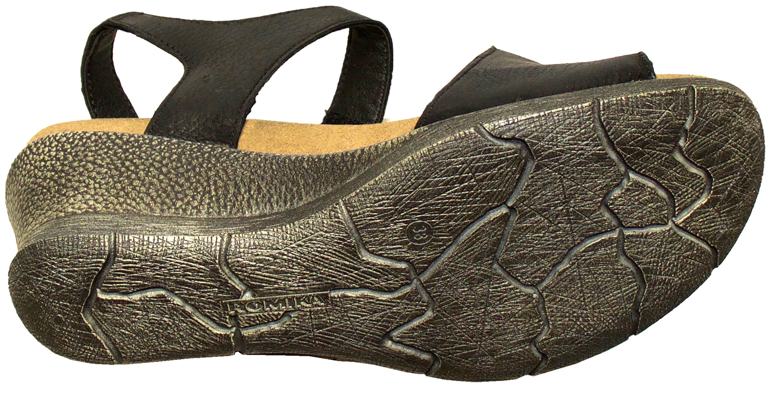 Sandales habillées Romika Nevis 07 pour femme, noires