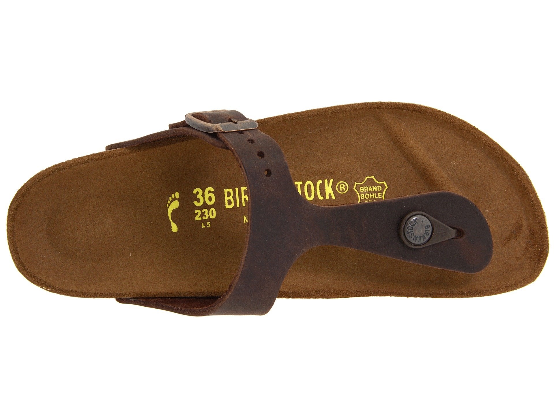Birkenstock Gizeh, havane, cuir naturel