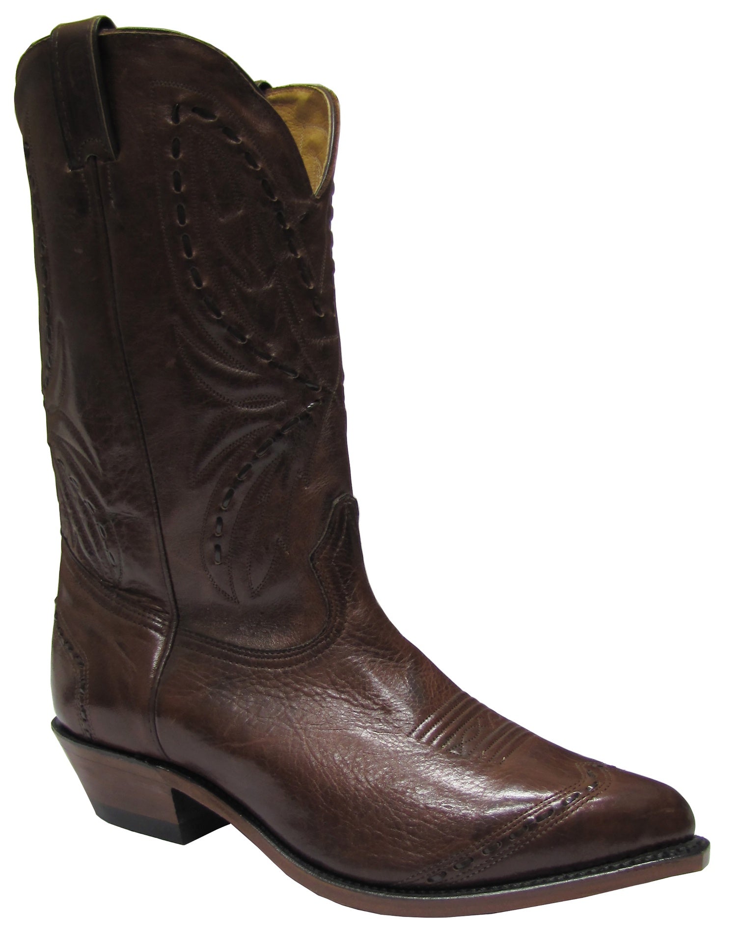 Men Cowboy Toe Cowboy Heel, Leather Sole, Ranch Hand Tan