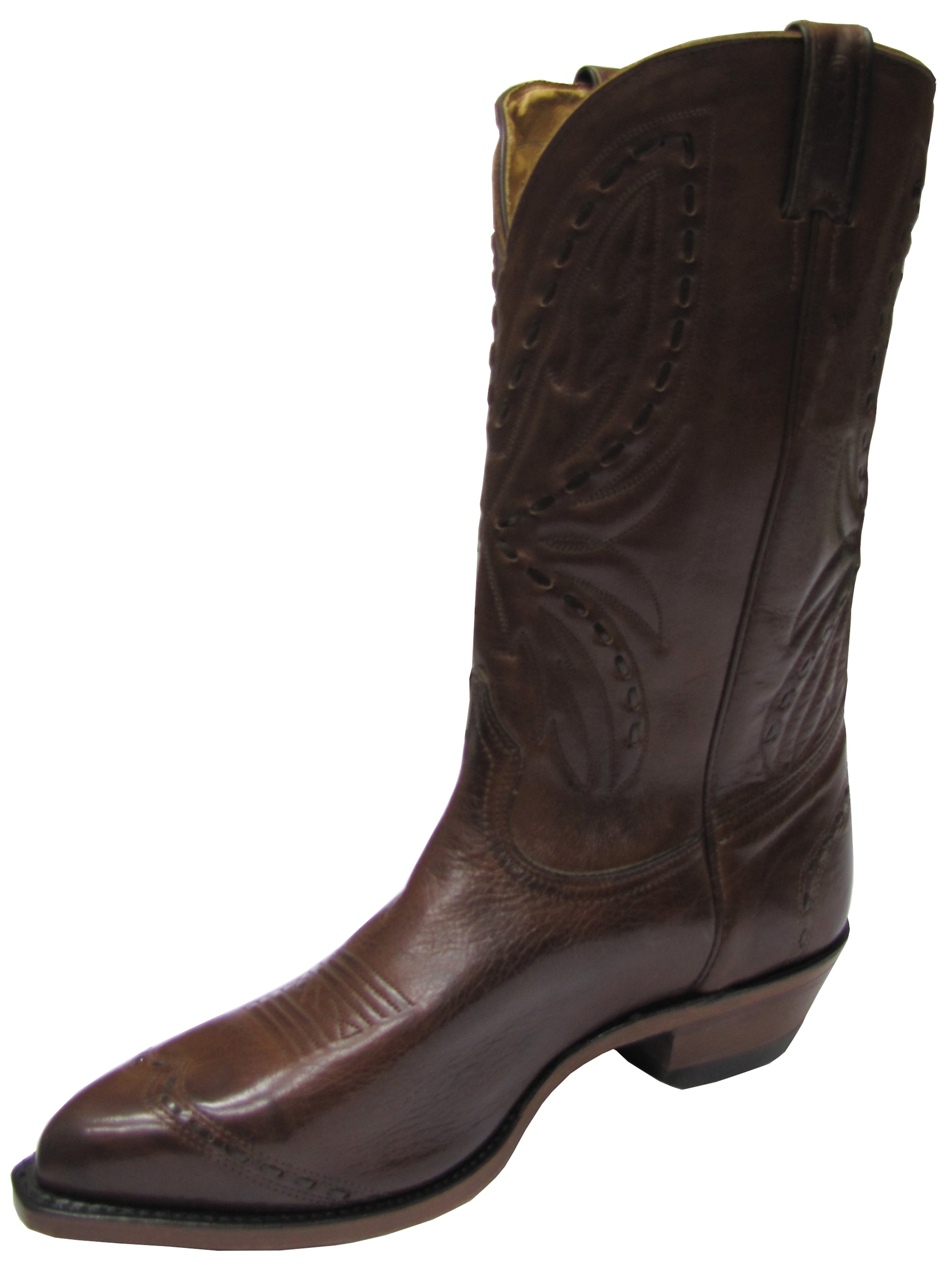 Men Cowboy Toe Cowboy Heel, Leather Sole, Ranch Hand Tan