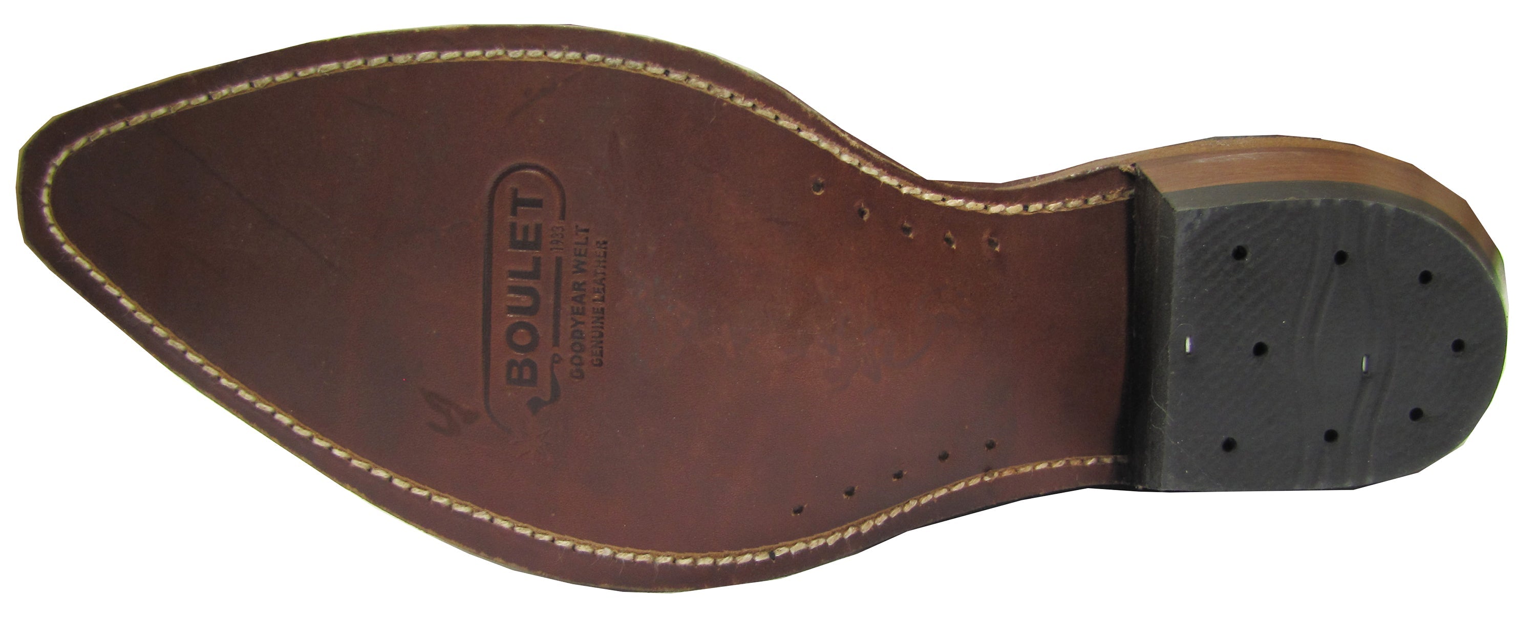 Chaussures à bout cowboy et talon cowboy pour homme, semelle en cuir, tannage main Ranch