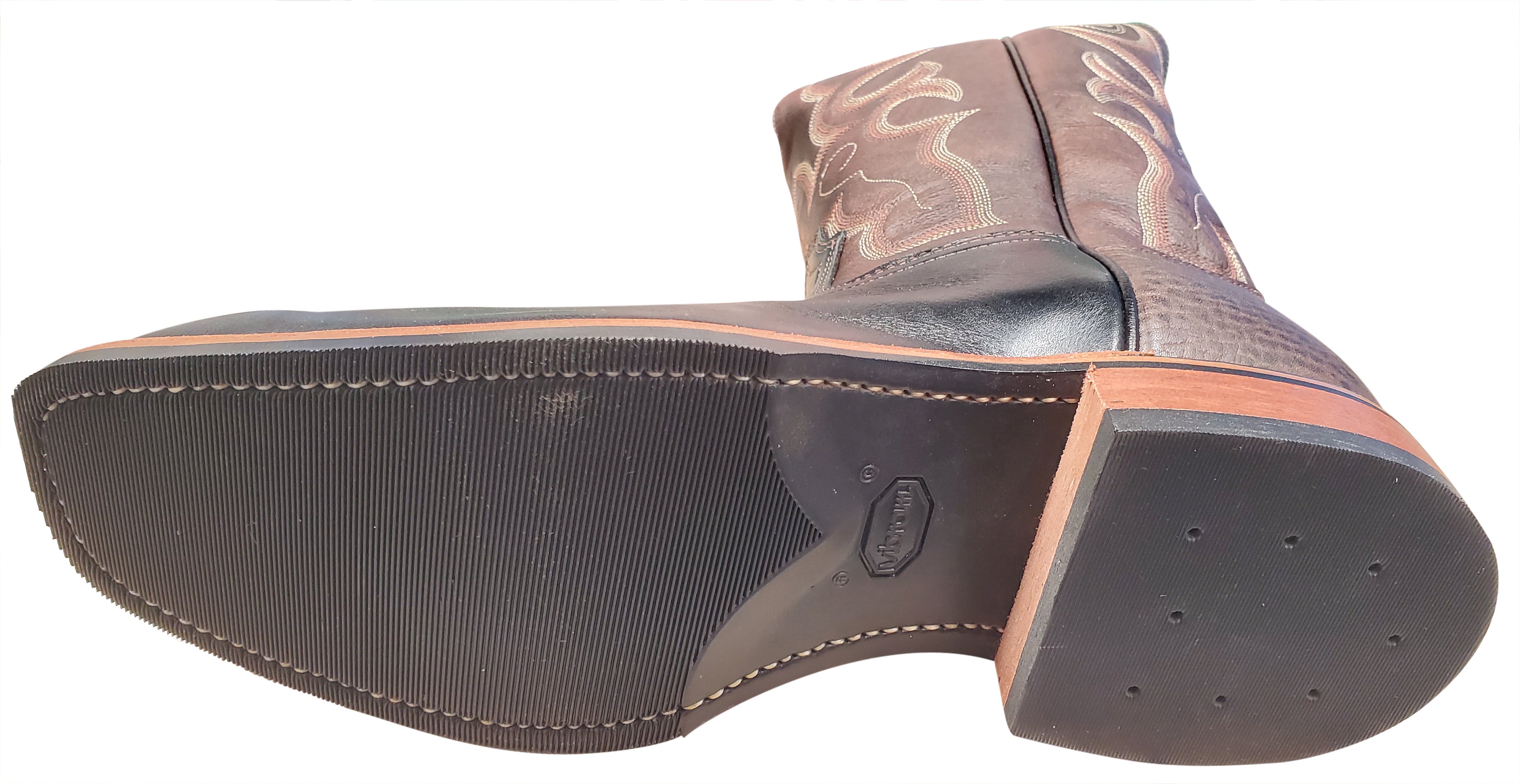 Bottes western Canada West Brahma marron foncé à bout carré pour homme