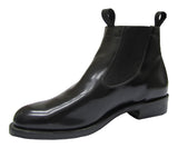 Men Round Toe Semi-mex Heel "Congress" Ankle Boot Leather Sole