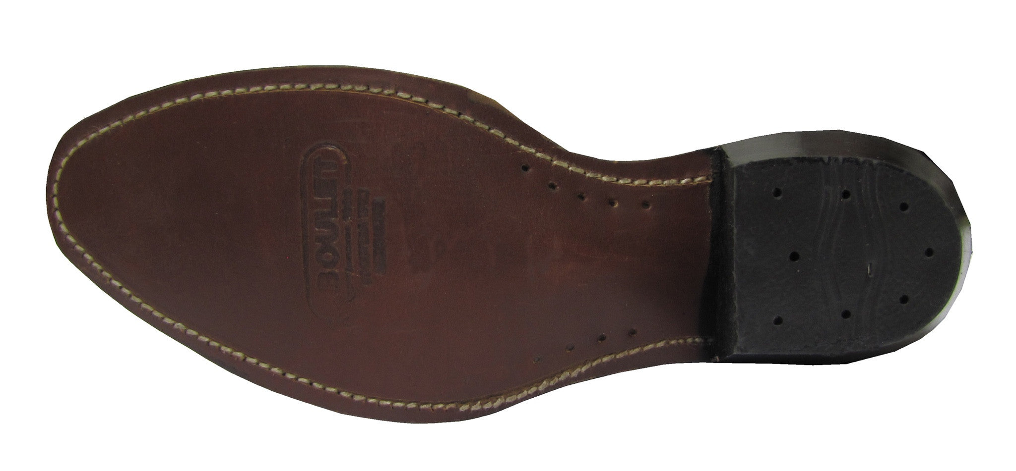 Men Round Toe Semi-mex Heel "Congress" Ankle Boot Leather Sole