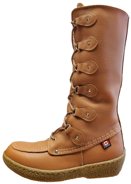 Women's Mukluk Winter Boots with Rubber Sole and Wool Lining California Tan