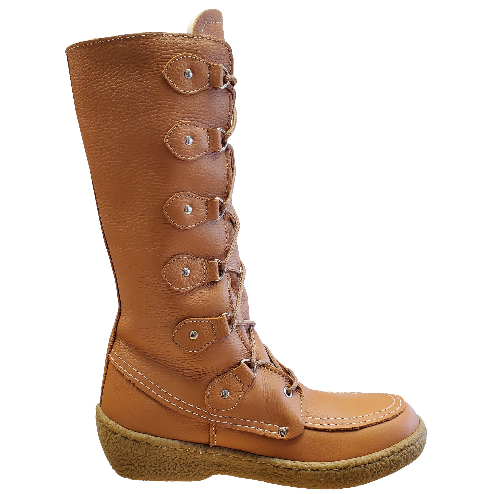 MEN'S MUKLUK WINTER BOOTS WITH RUBBER SOLE AND WOOL LINING