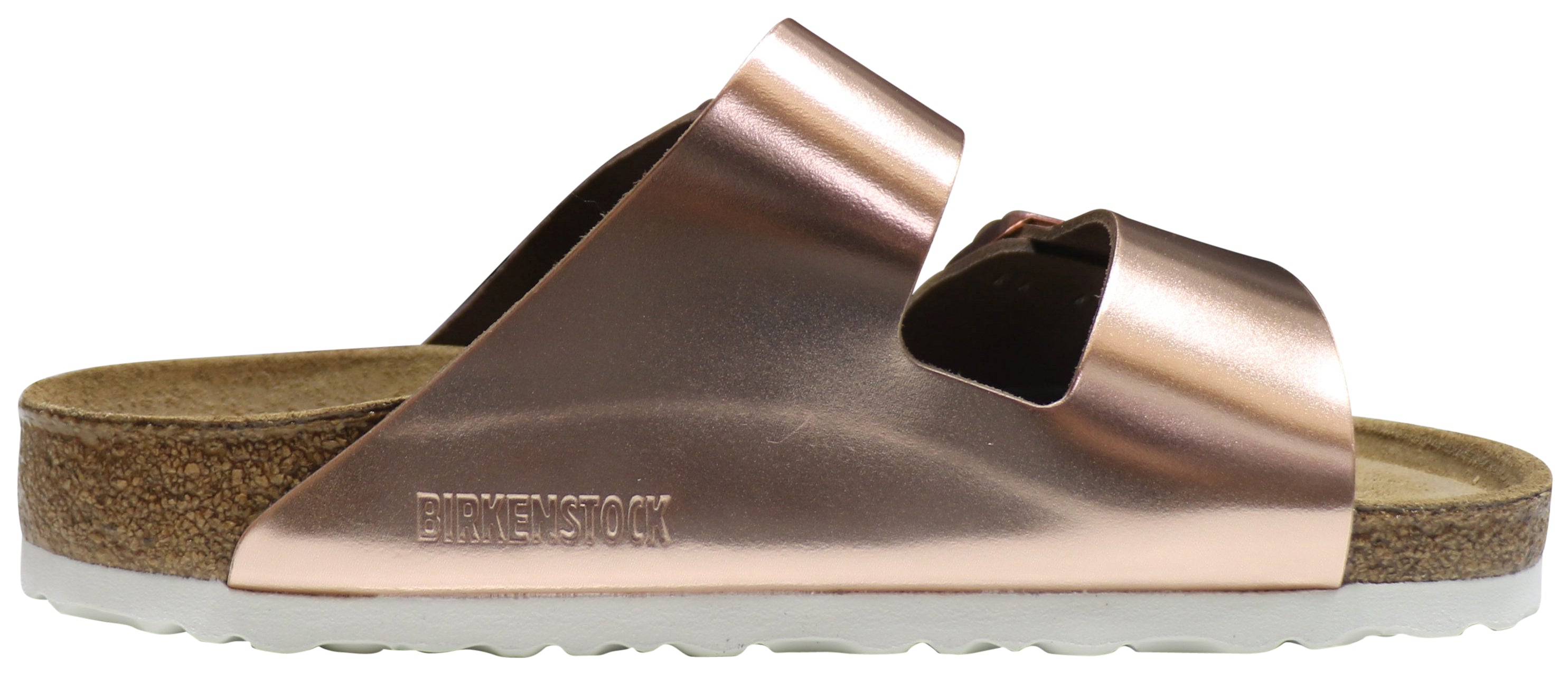 Semelle intérieure souple Birkenstock Arizona, cuivre métallisé, cuir