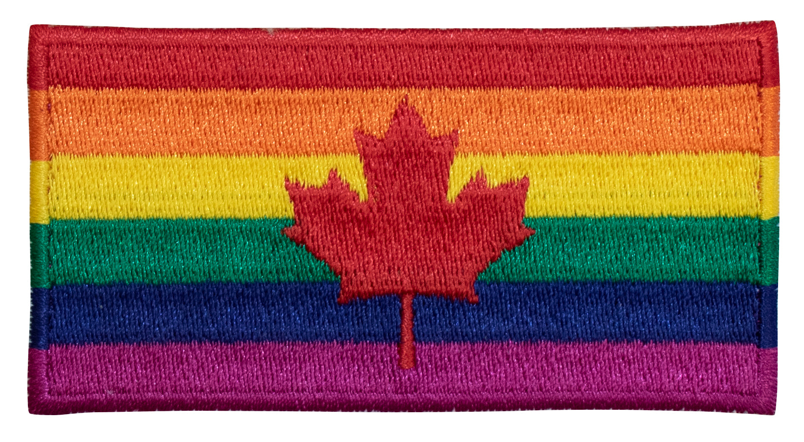 Maple Leaf Rainbow Iron On Embroidery Patch