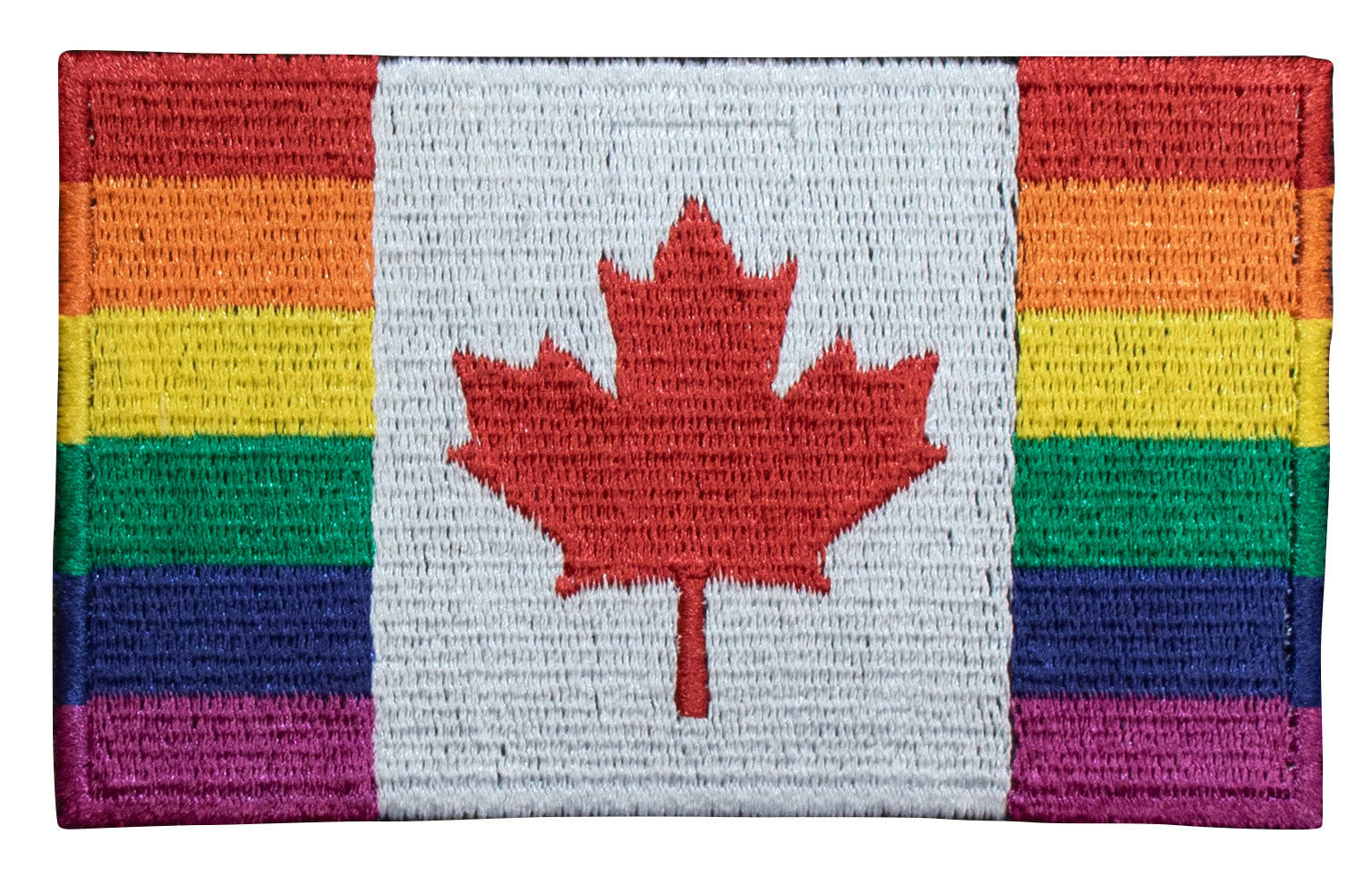 Maple Leaf Rainbow Iron On Embroidery Patch