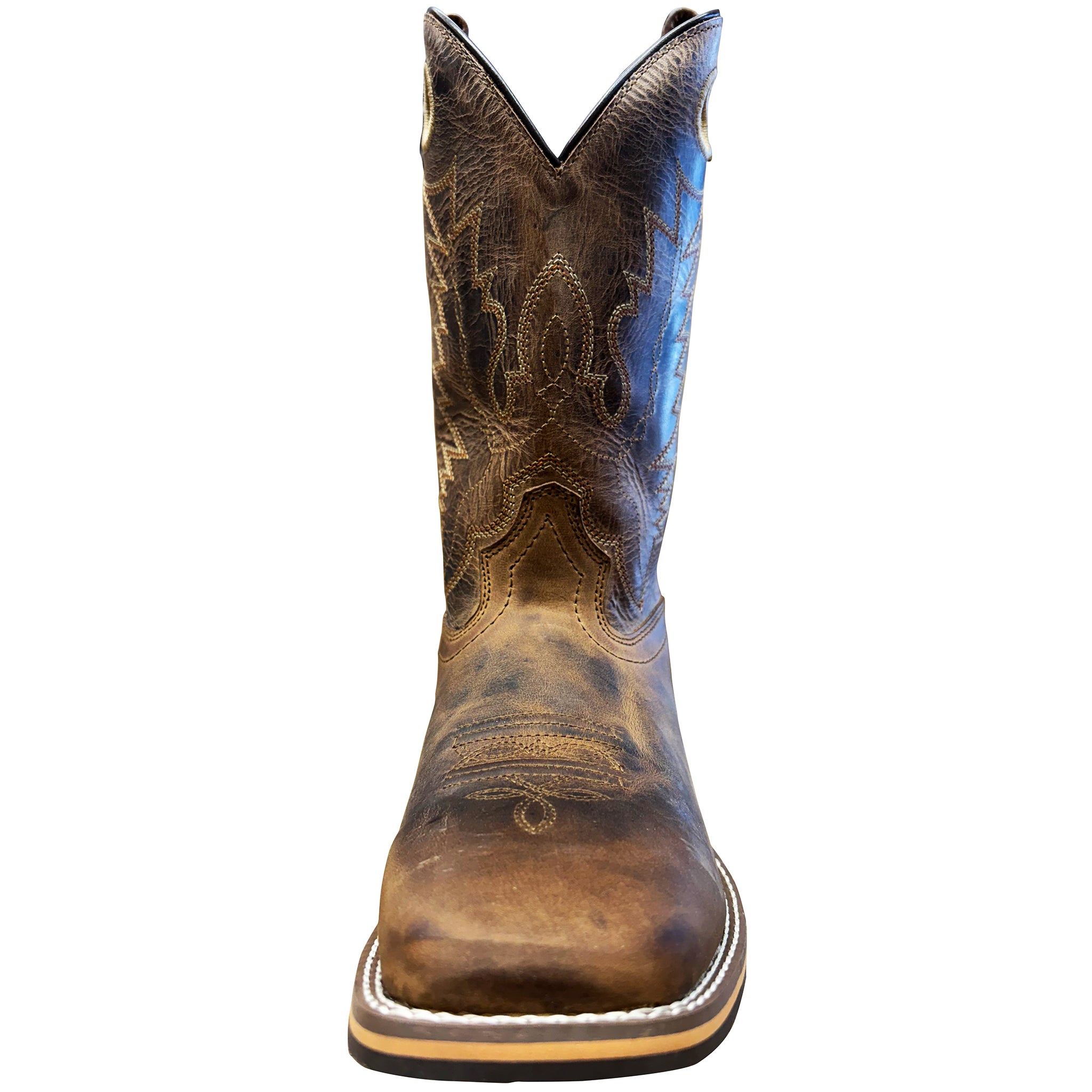 Boulet Kid’s Western Boots – Brown Distress Leather