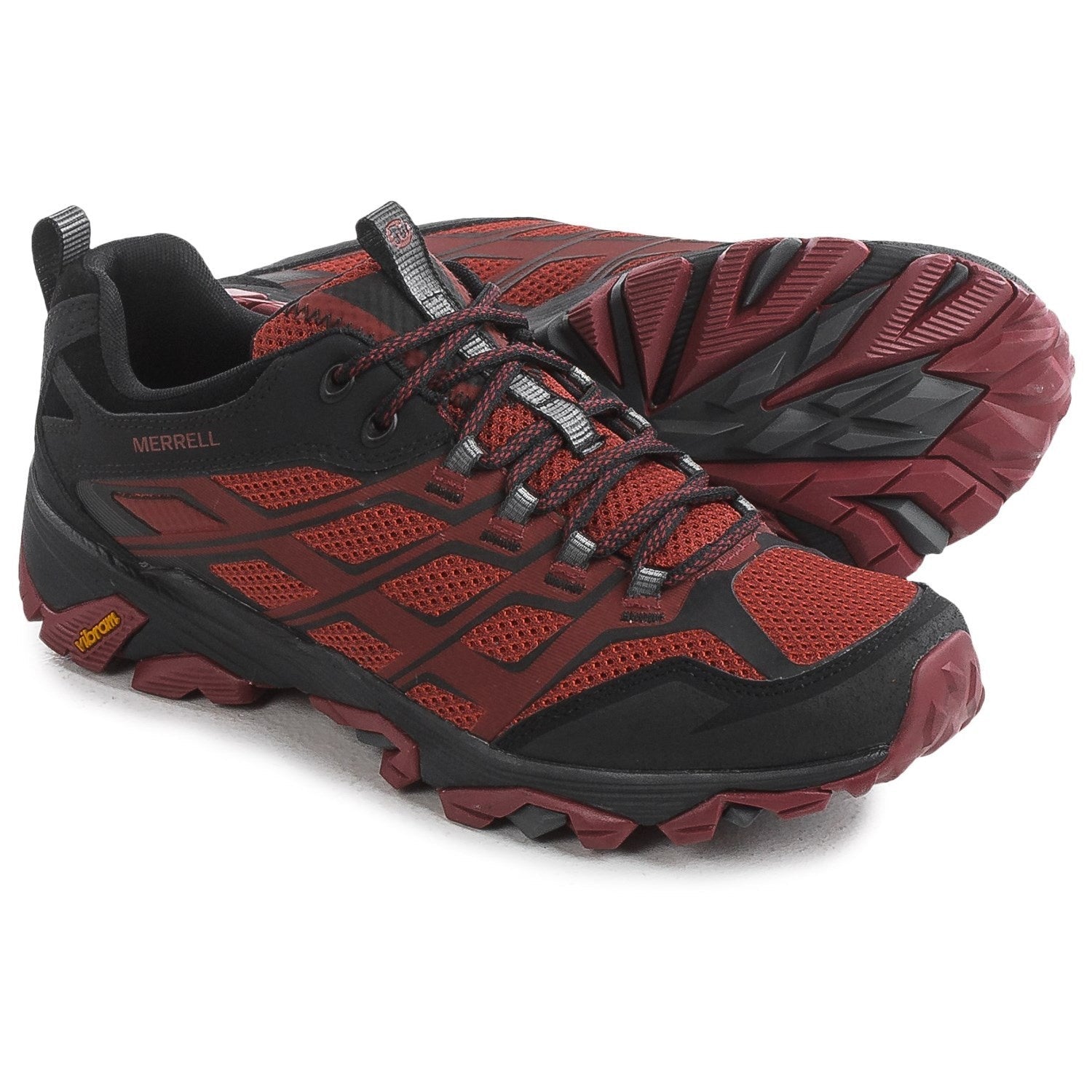 Merrell Men's Moab FST Waterproof Hiking Shoes Burgundy/Black