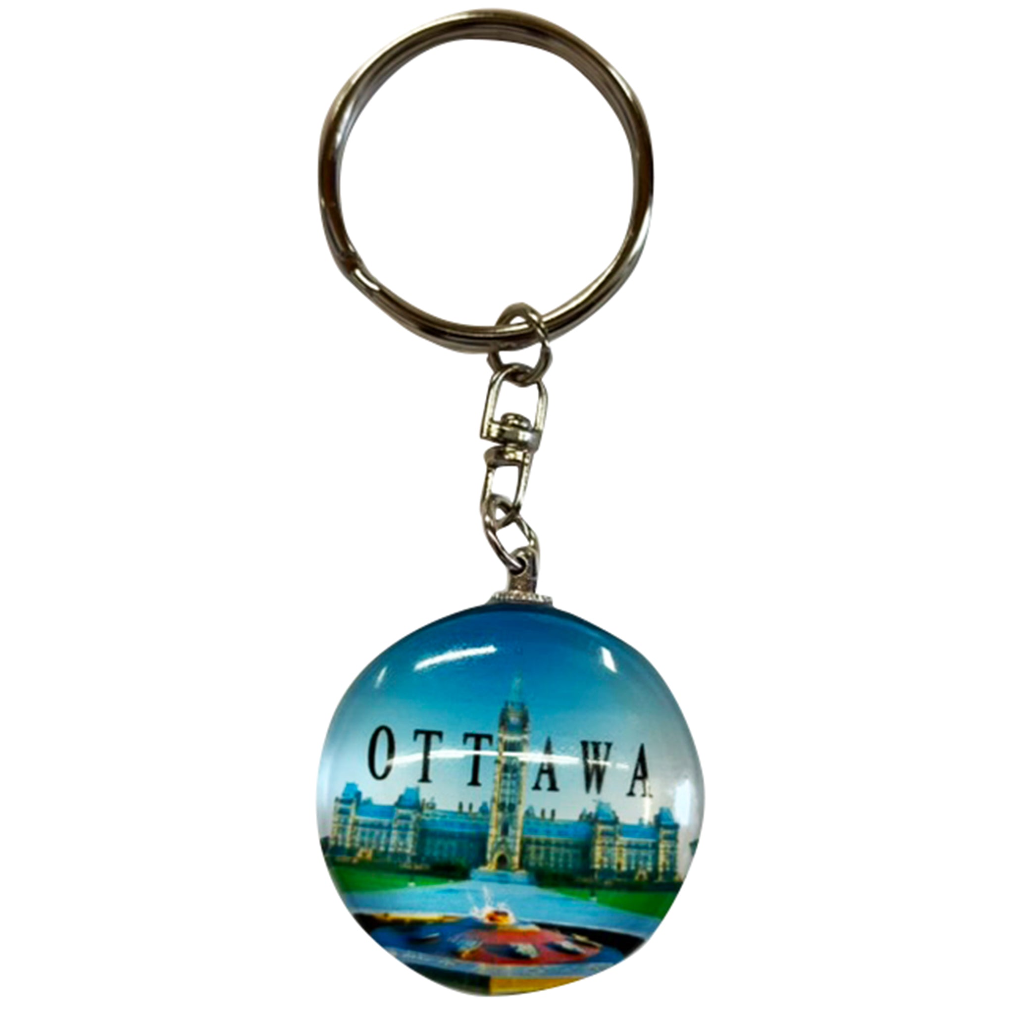 Keytag Glass Round Front View of Parliament
