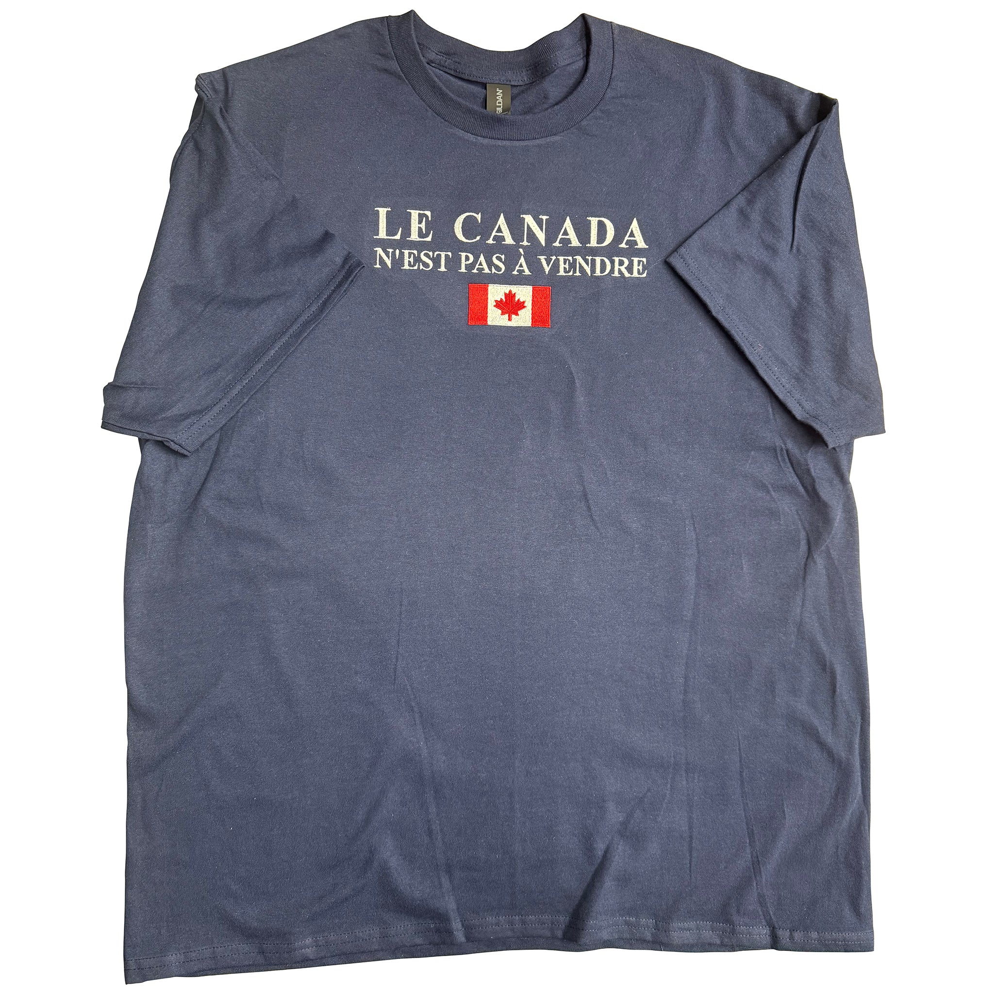Canada Not For Sale In French Short Sleeve Embroidered T-shirt