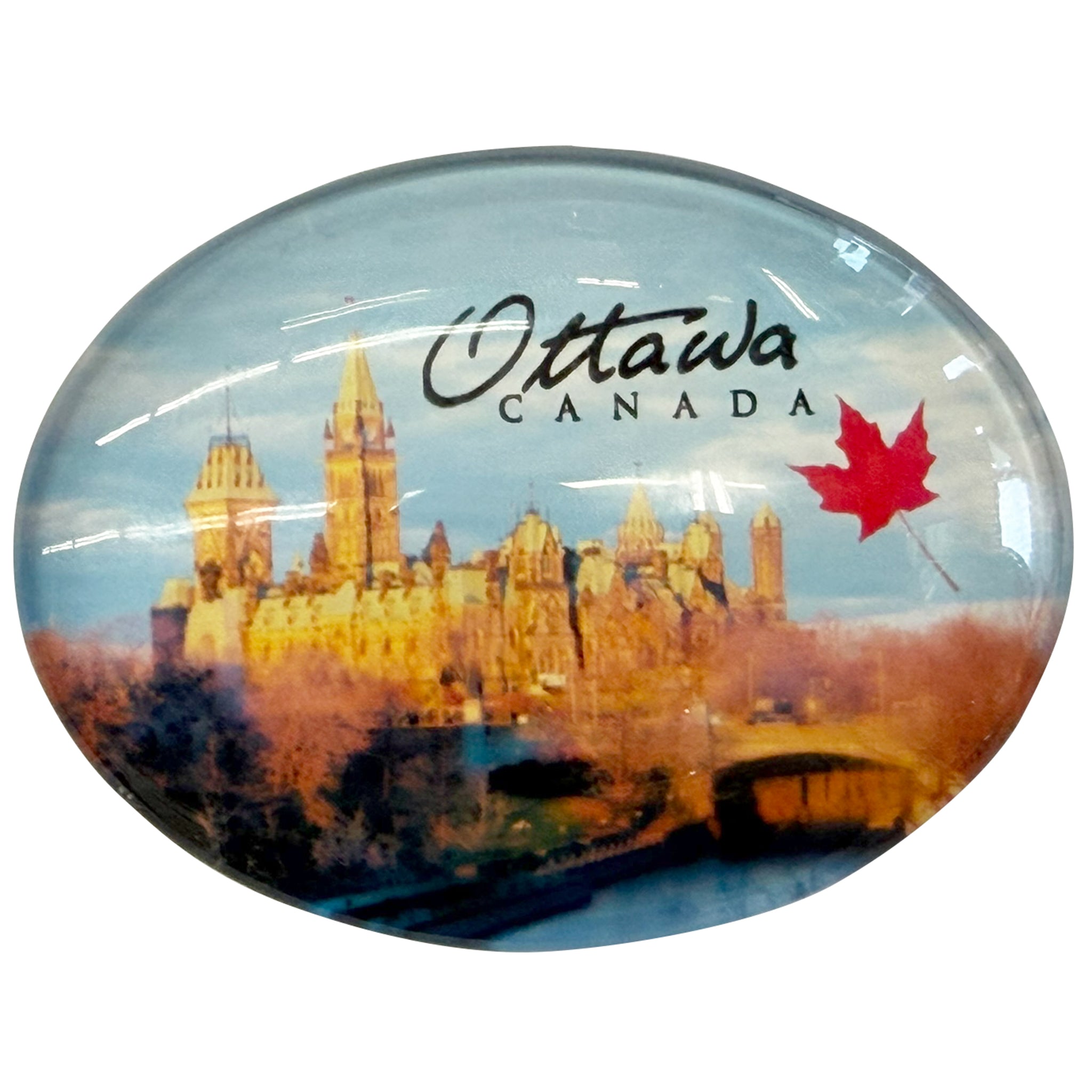 Magnets Glass Oval Parliament & Rideau Canal