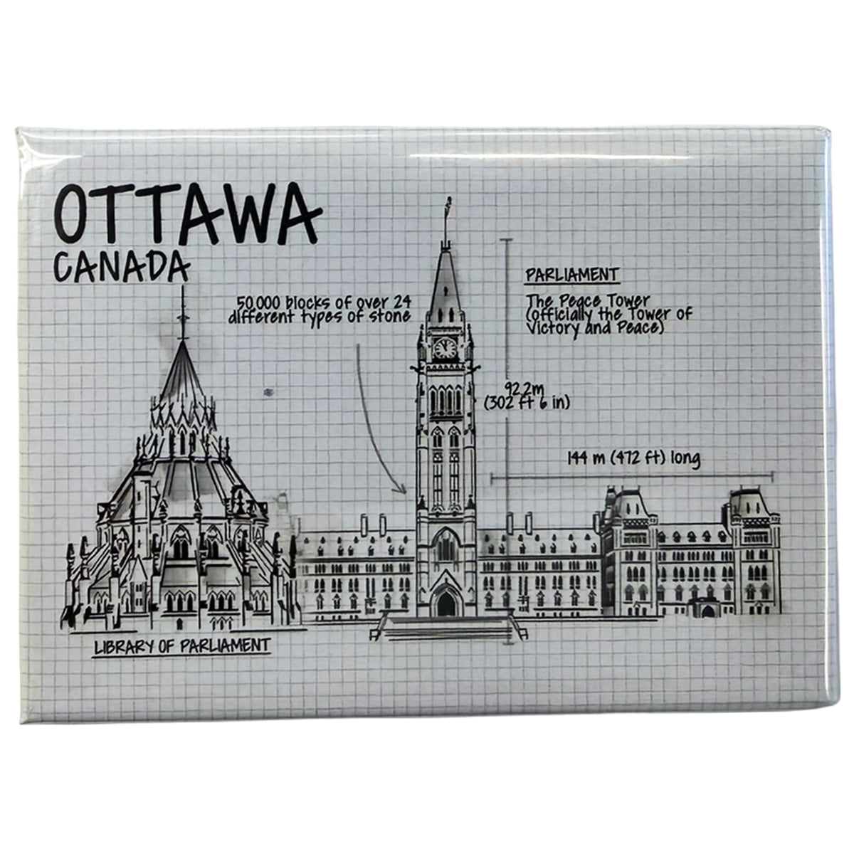 Photo Magnet Ottawa Architectural- 3.5 x 2.5”