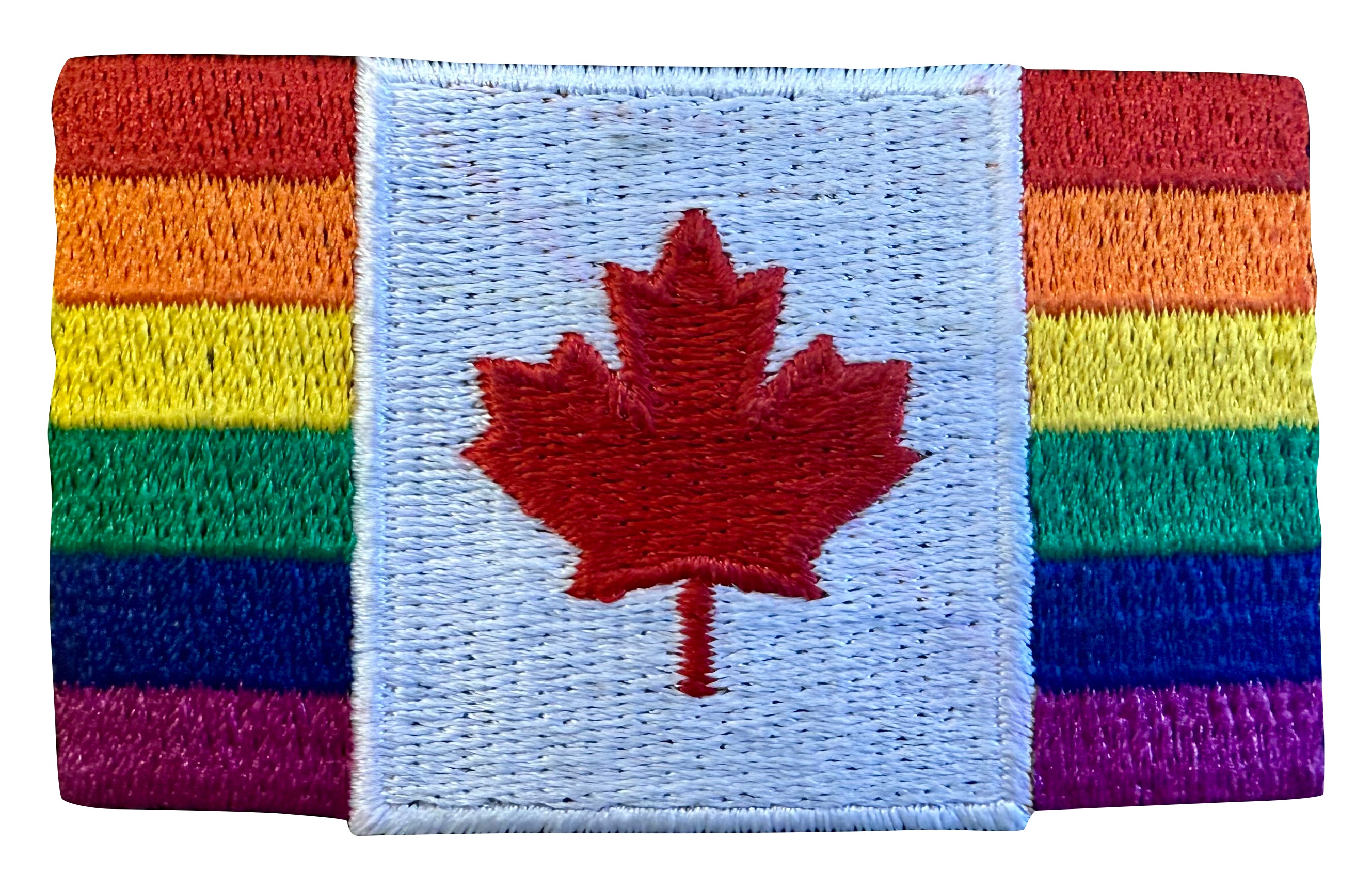 Maple Leaf Rainbow Iron On Embroidery Patch