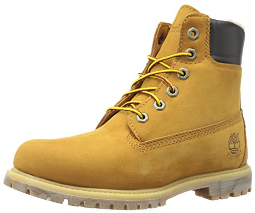 Timberland Women's 6 Inch Premium Fleece Lined WP Winter Boot, Wheat Nubuck