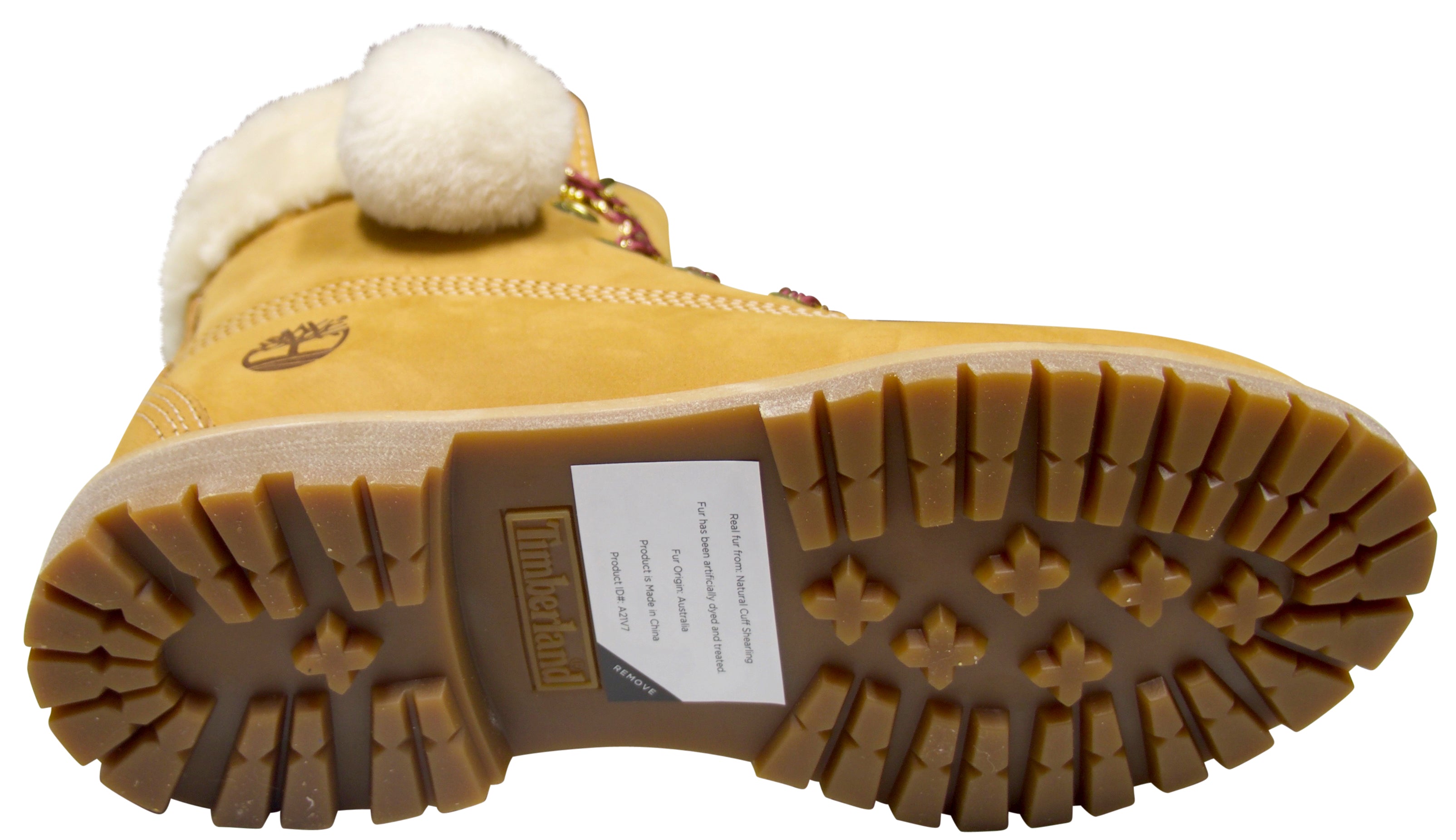 Bottes imperméables Timberland Icon Authentic Shearling Collar 6" pour femme, couleur blé