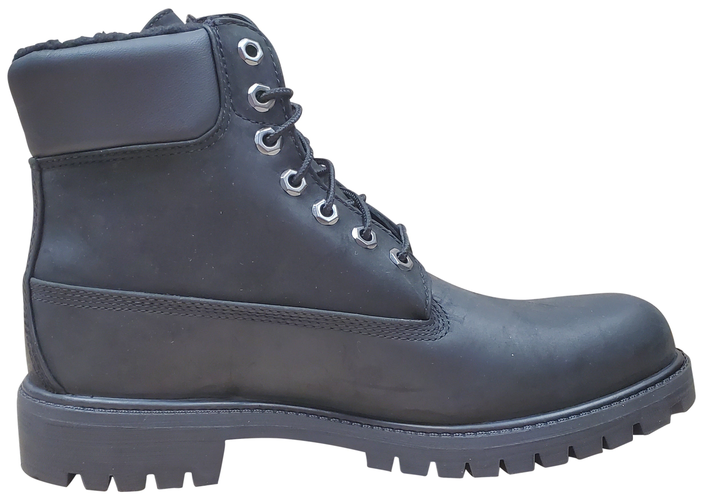 Bottes d'hiver imperméables Timberland pour homme, 15 cm, doublure polaire de qualité supérieure, en nubuck noir