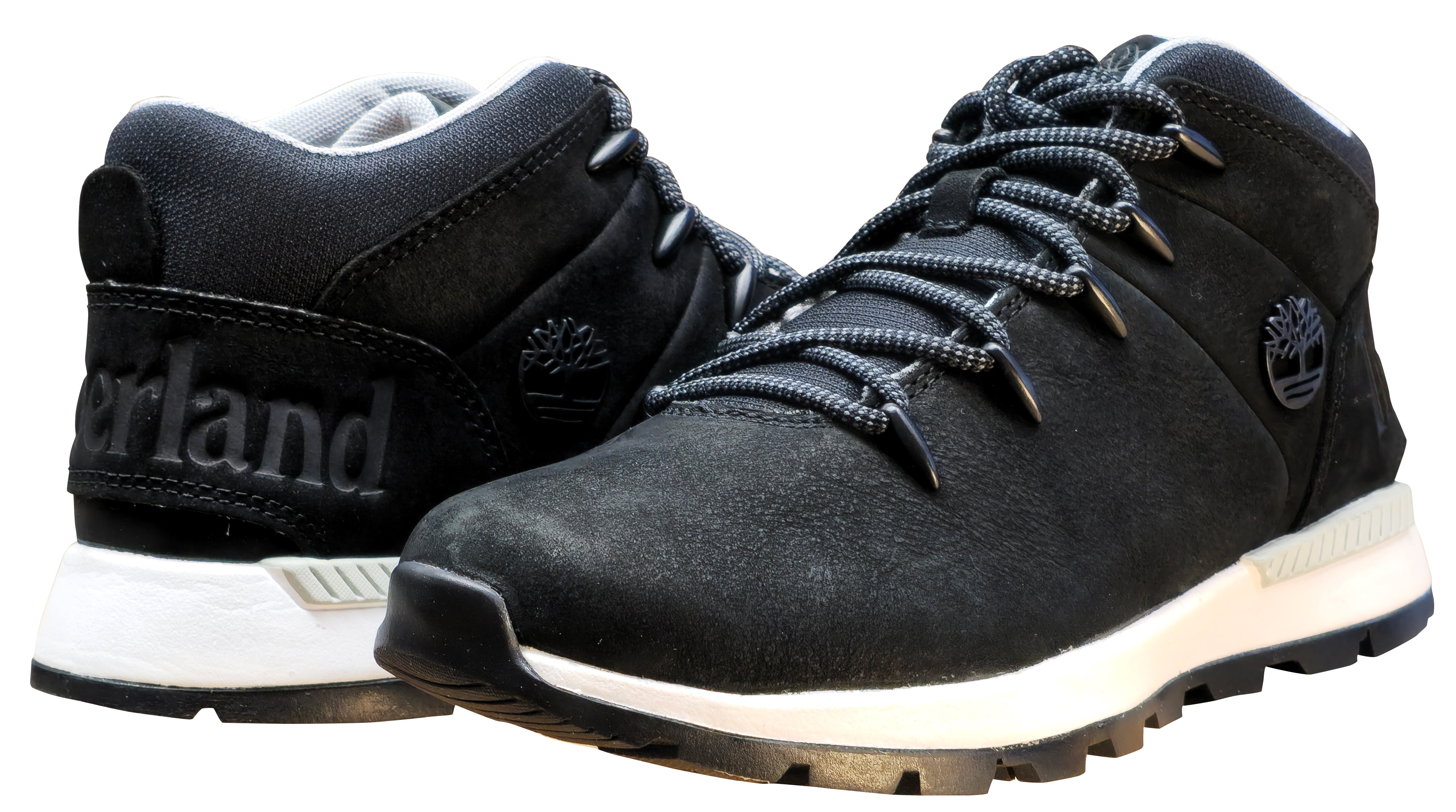 Timberland WOMEN'S SPRINT TREKKER Mid Lifestyle Hiker Boots Black Nubuck