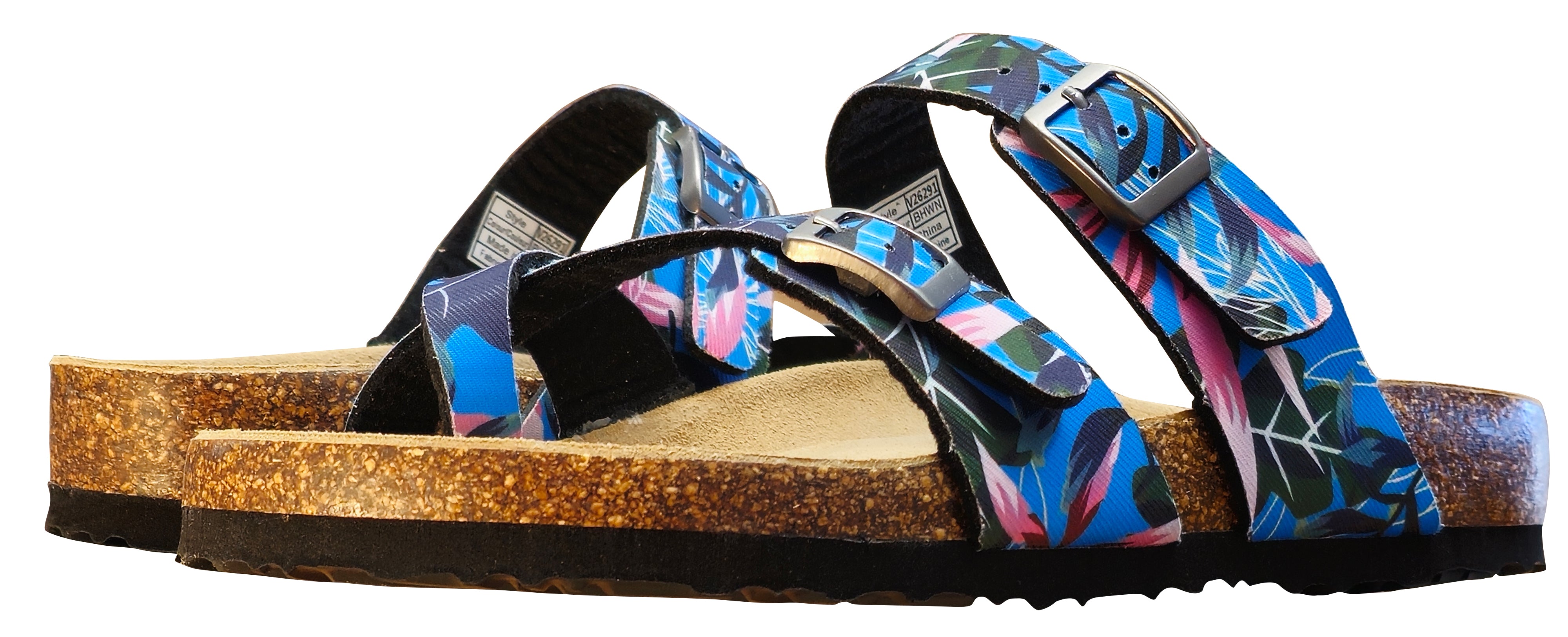 Viking Tofino Two Buckle Slide with Toe Strap Blue Hawaiian