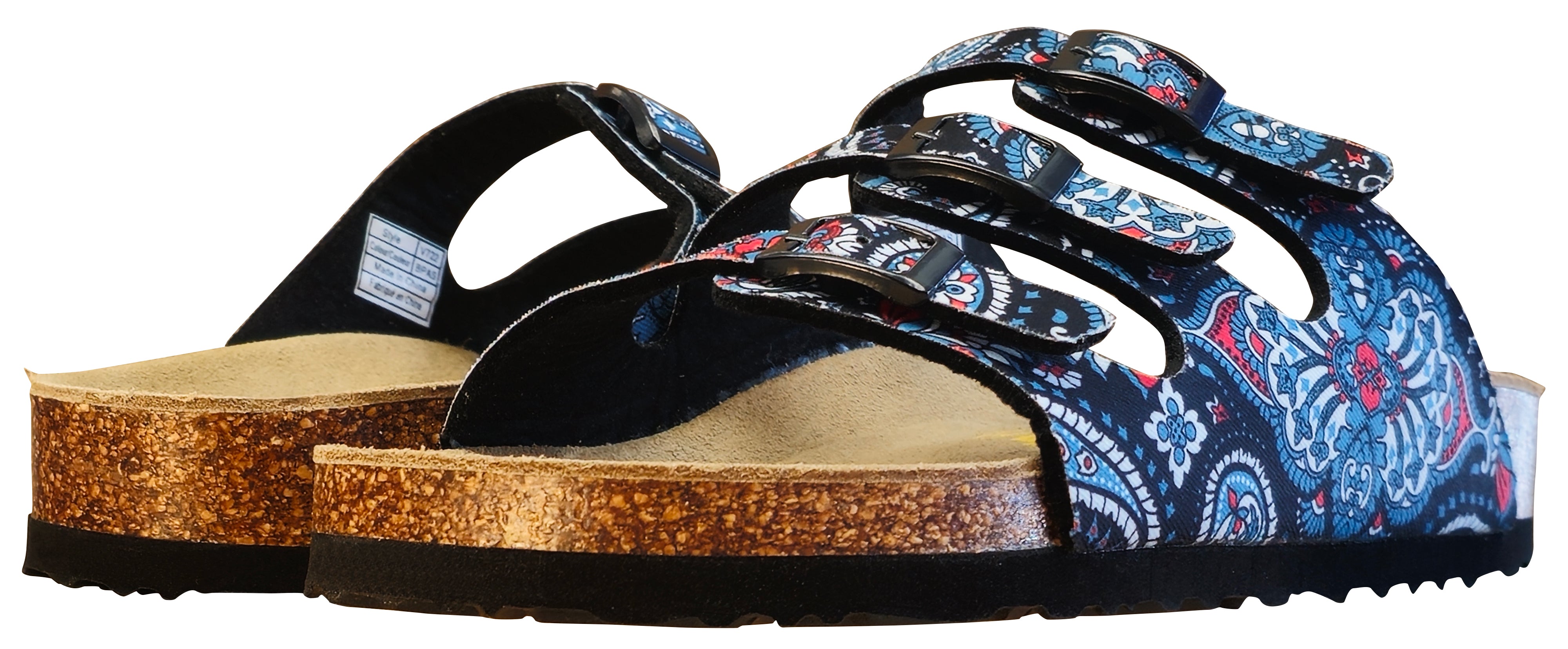 Viking Banff Three Buckle Slide Sandal Black Paisley