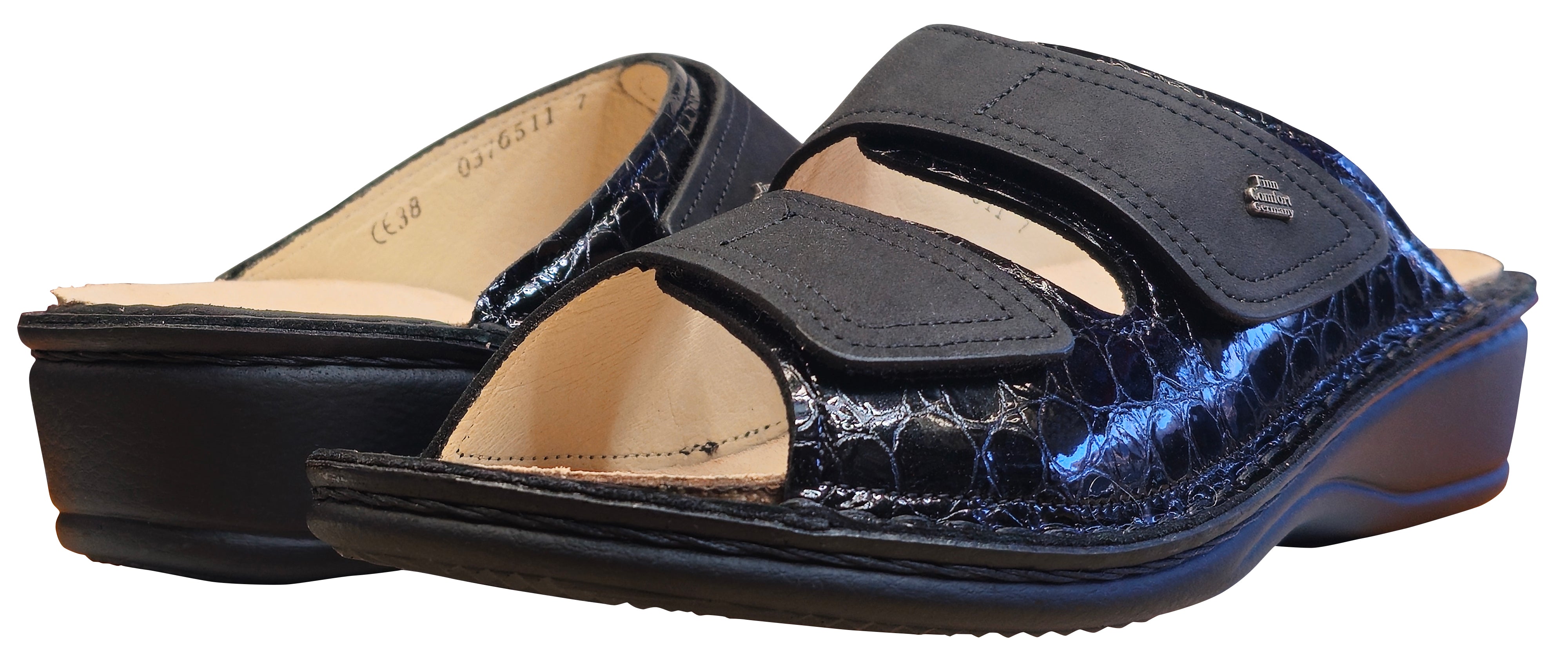 Finn Comfort Jamaika Sandal, Black, Croc/Buggy/Patagonia