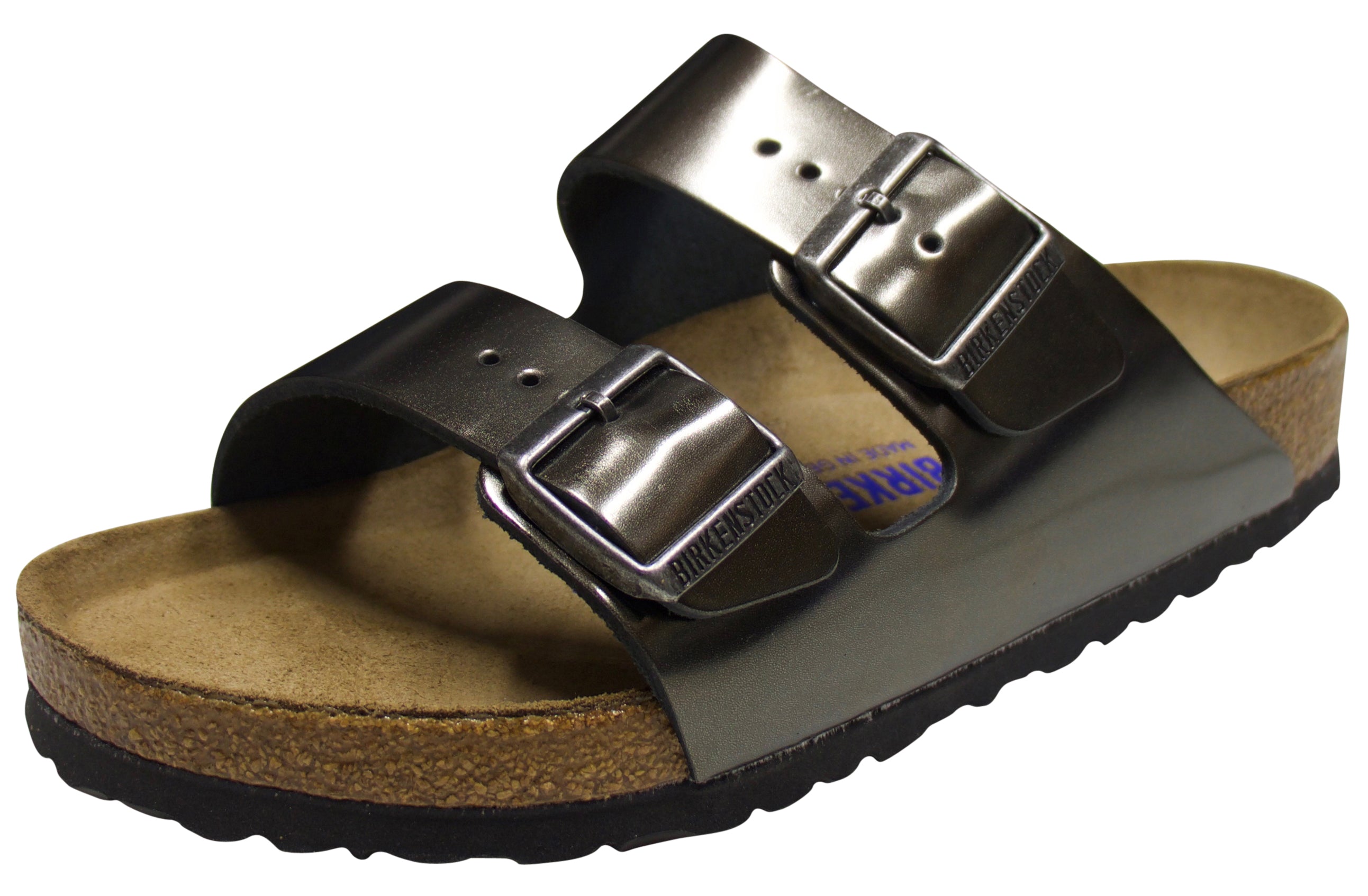 Birkenstock Arizona Soft Footbed, Metallic Anthracite, Leather