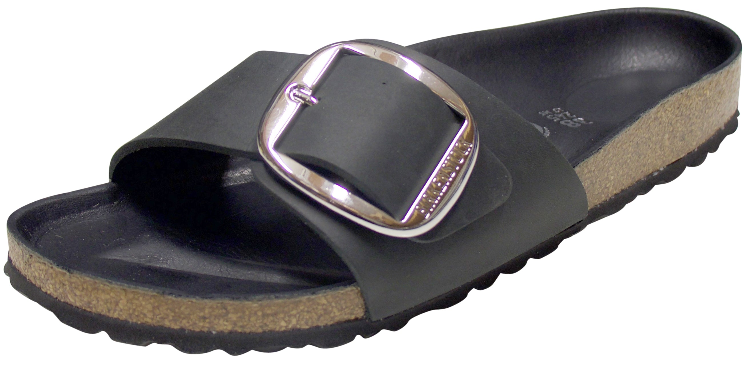 Birkenstock Madrid Big Buckle, Black, Oiled Leather