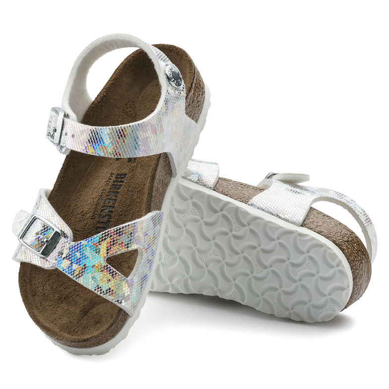 Birkenstock Rio Kids, Hologram Silver Birko-Flor