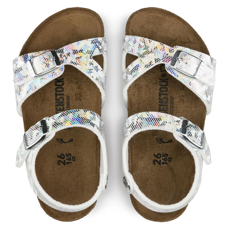 Birkenstock Rio Kids, Hologram Silver Birko-Flor